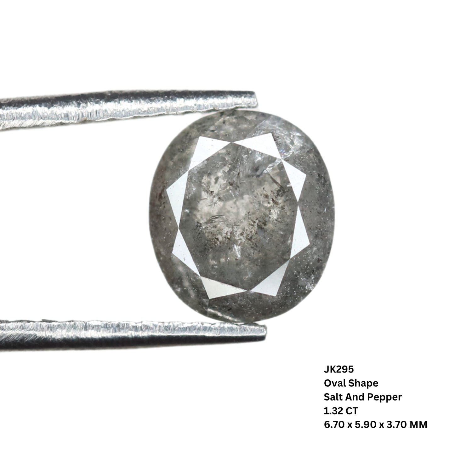 1.32 CT Oval Shape Salt And Pepper Polished Diamond For Wedding Jewelry | Wedding Ring | Gift For Her - JayKrishna Diamond