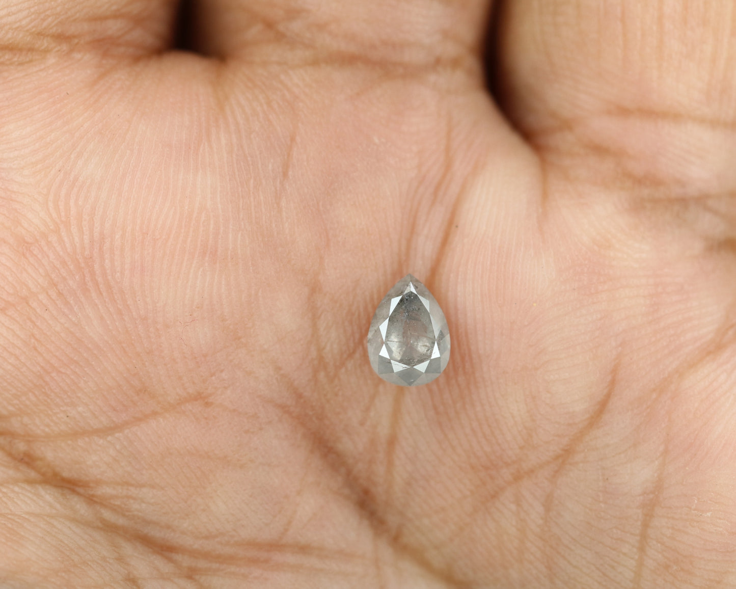 0.85 CT Salt And Pepper Pear Shape Loose Diamond For Wedding Ring - JayKrishna Diamond