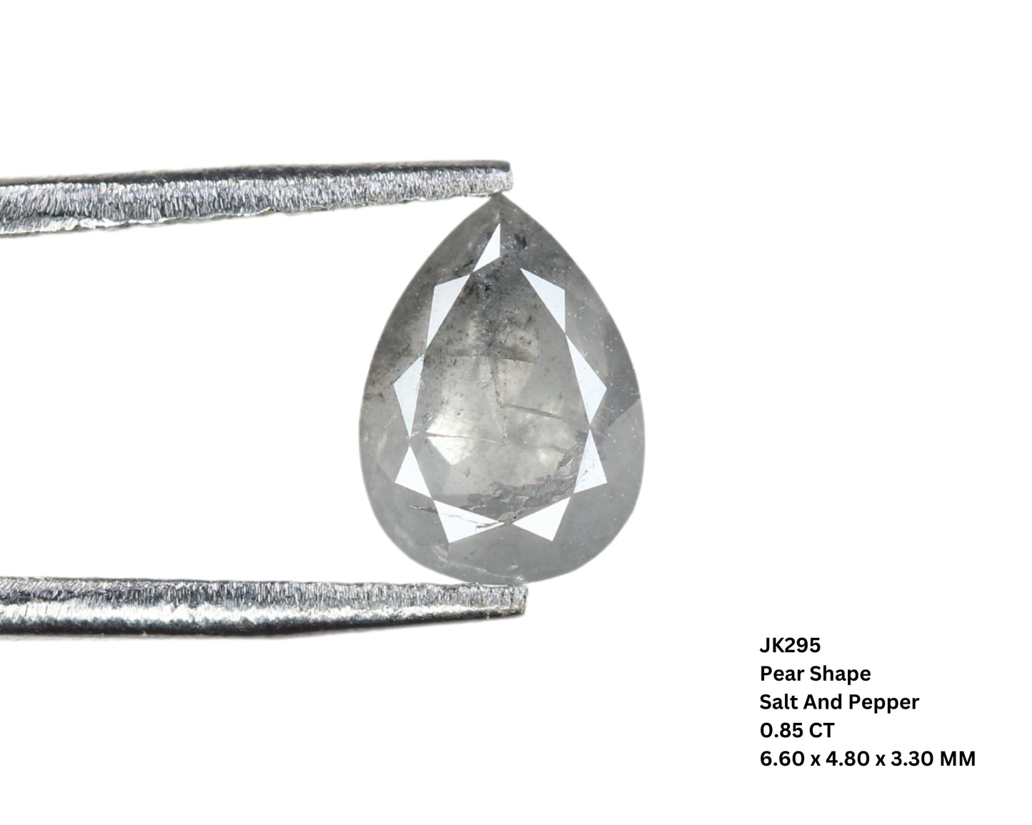 0.85 CT Salt And Pepper Pear Shape Loose Diamond For Wedding Ring - JayKrishna Diamond