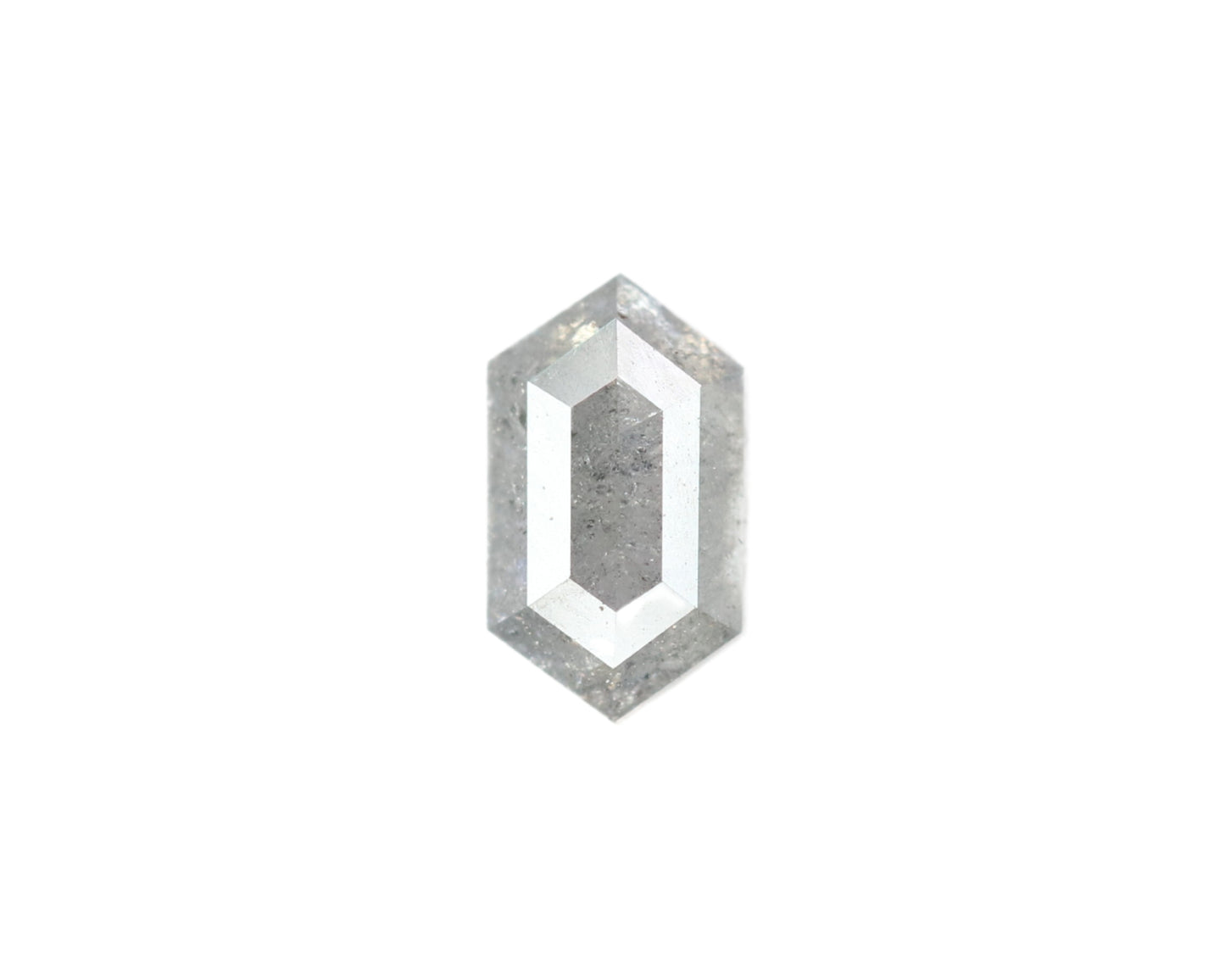 0.60 CT Hexagon Shape Salt and Pepper Rustic Diamond Halo Engagement Ring: A Unique Gift for Her - JayKrishna Diamond
