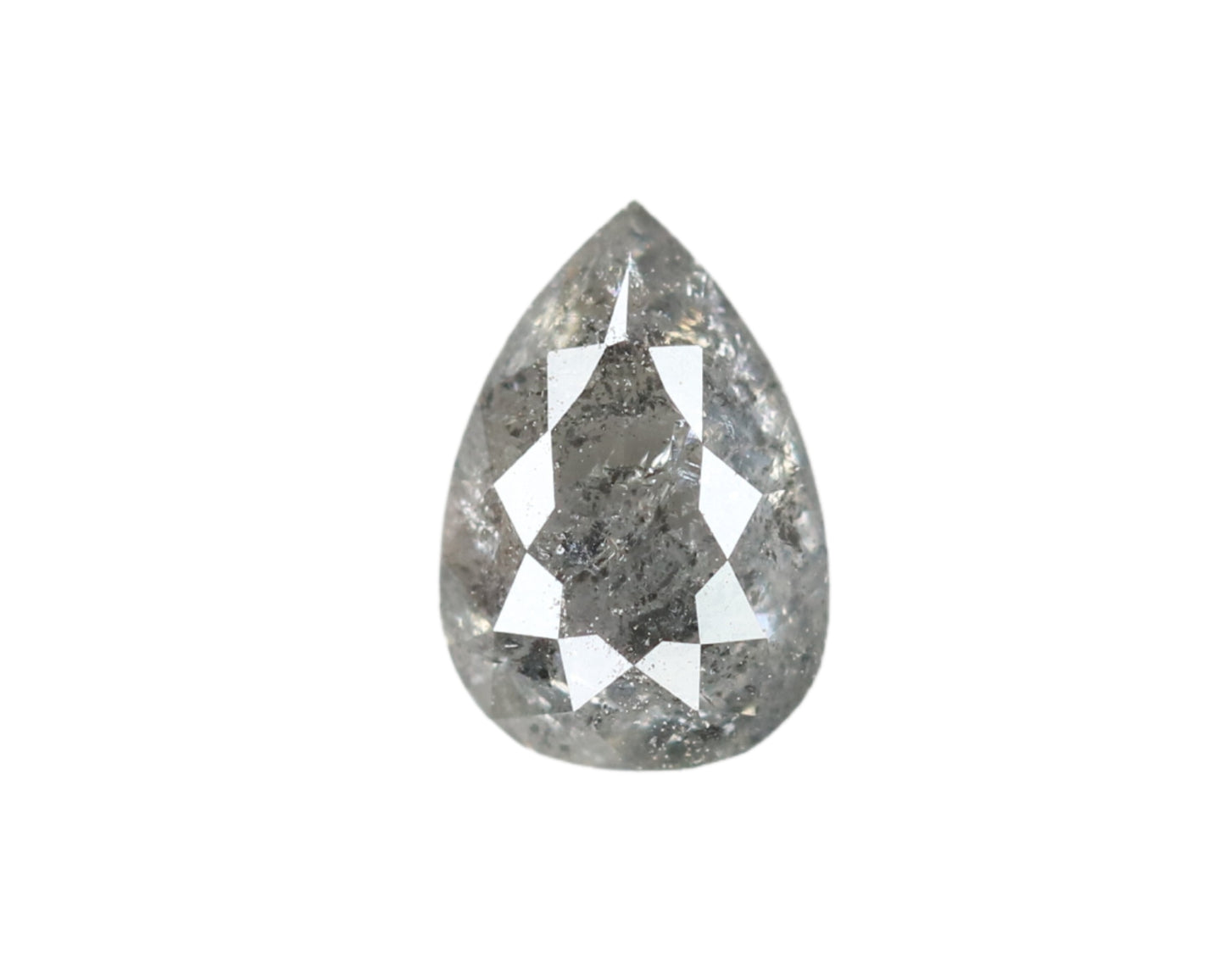 0.58 CT Pear-Shaped Salt and Pepper Rustic Diamond – Unique Loose Gem for Wedding Jewelry and Perfect Gift for Girlfriend or Wife - JayKrishna Diamond