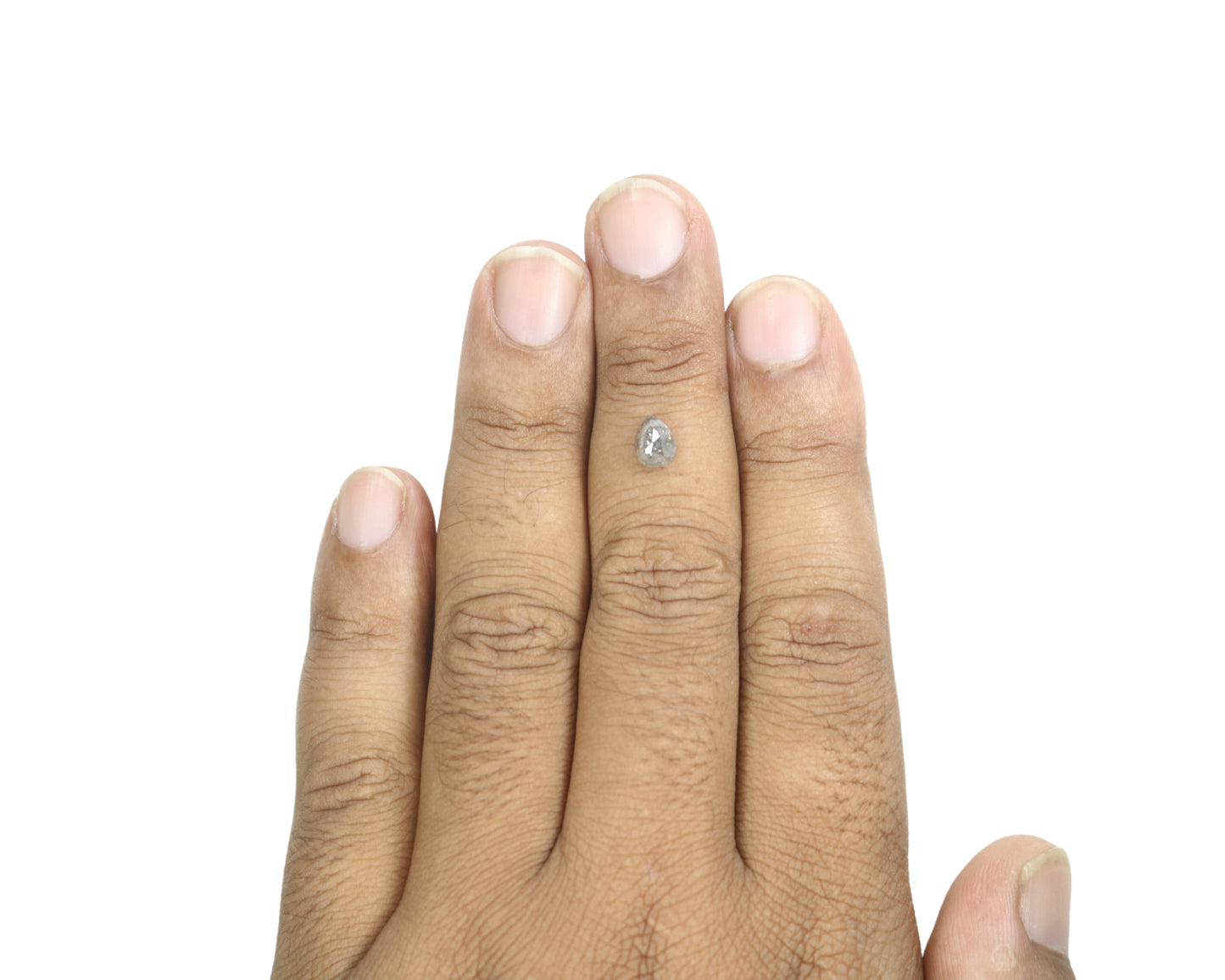 1.10 CT Pear Shape Salt And Pepper Rustic Diamond For Statement Jewelry | Halo set Ring | Gift For Her - JayKrishna Diamond