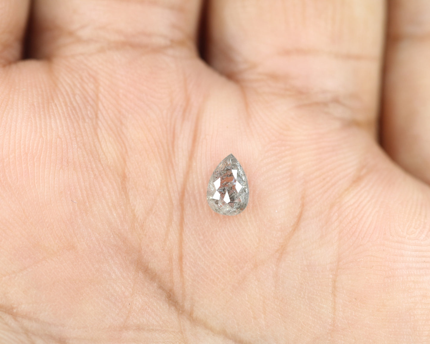 0.58 CT Pear-Shaped Salt and Pepper Rustic Diamond – Unique Loose Gem for Wedding Jewelry and Perfect Gift for Girlfriend or Wife - JayKrishna Diamond
