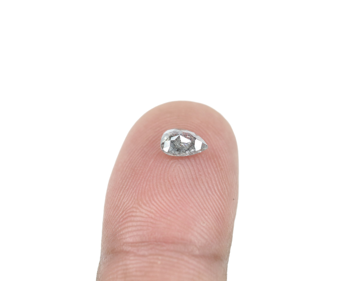 0.58 CT Pear-Shaped Salt and Pepper Rustic Diamond – Unique Loose Gem for Wedding Jewelry and Perfect Gift for Girlfriend or Wife - JayKrishna Diamond