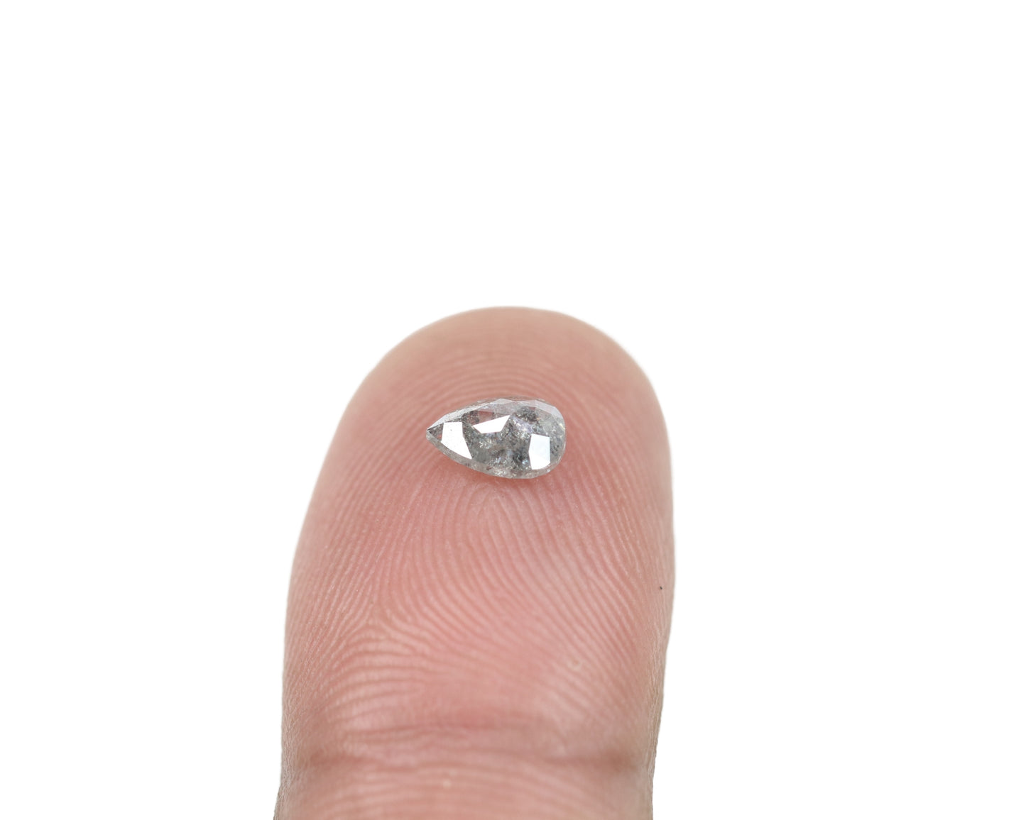 0.58 CT Pear-Shaped Salt and Pepper Rustic Diamond – Unique Loose Gem for Wedding Jewelry and Perfect Gift for Girlfriend or Wife - JayKrishna Diamond