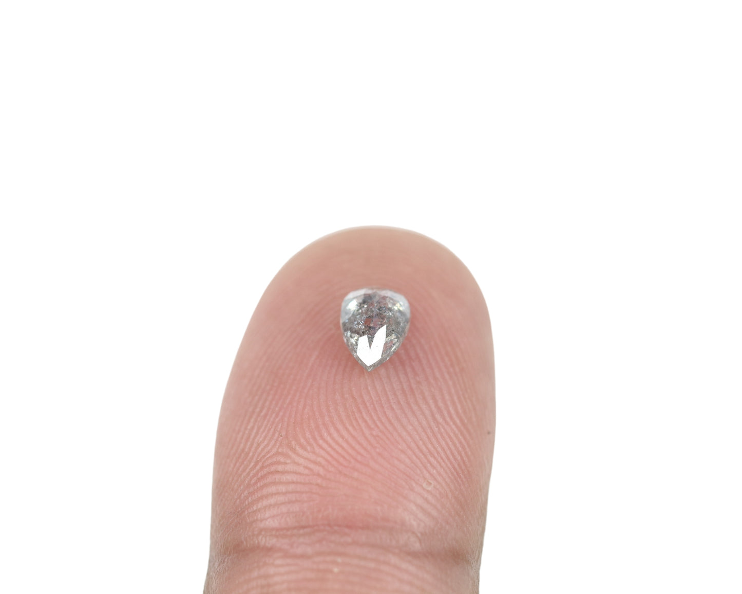 0.58 CT Pear-Shaped Salt and Pepper Rustic Diamond – Unique Loose Gem for Wedding Jewelry and Perfect Gift for Girlfriend or Wife - JayKrishna Diamond