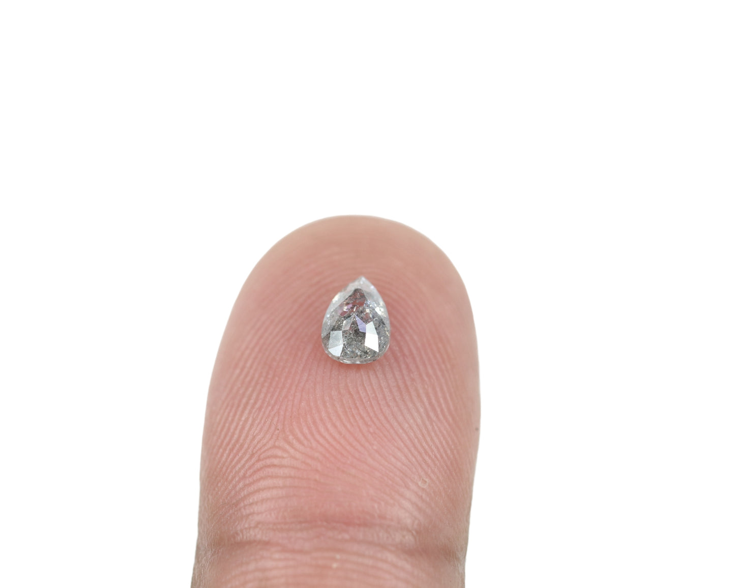0.58 CT Pear-Shaped Salt and Pepper Rustic Diamond – Unique Loose Gem for Wedding Jewelry and Perfect Gift for Girlfriend or Wife - JayKrishna Diamond