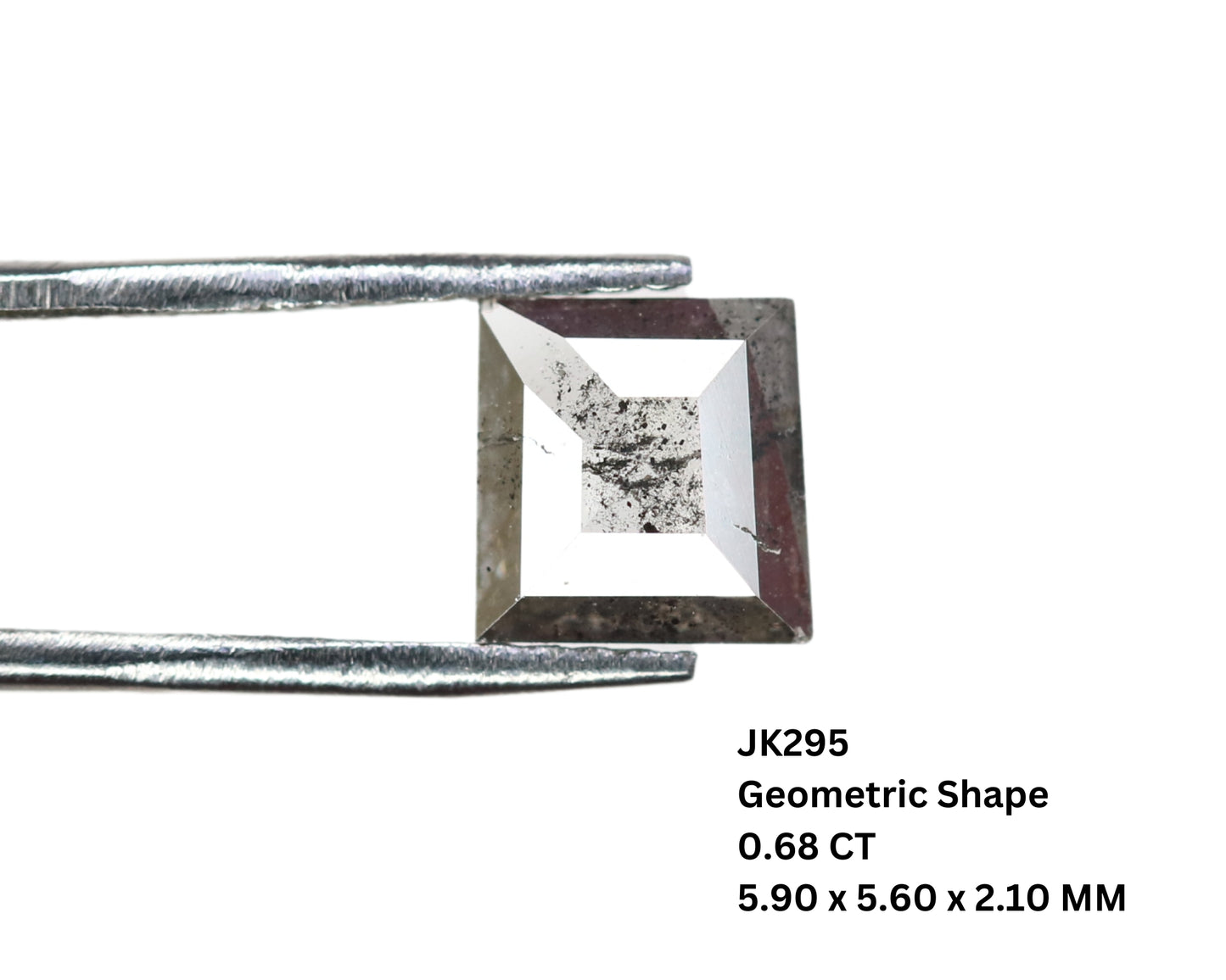 0.68 CT Geometric Shape Salt And Pepper Rustic Natural Diamond For Wedding Jewelry | Gift For Sister | Gift For Daughter - JayKrishna Diamond