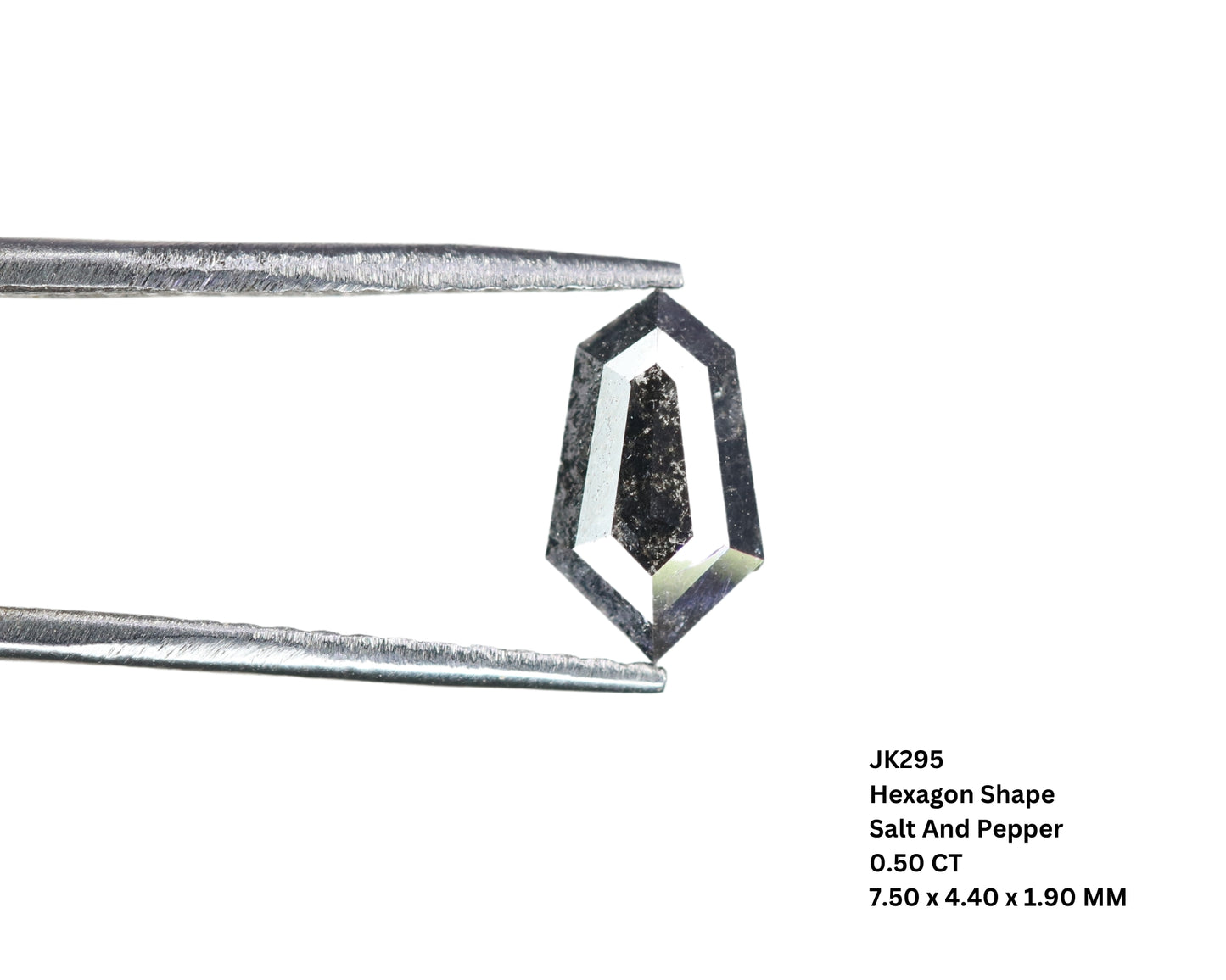 0.50 CT Hexagon Shape Salt And Pepper Diamond For Wedding Ring | Wedding Jewelry | Gift For Her - JayKrishna Diamond