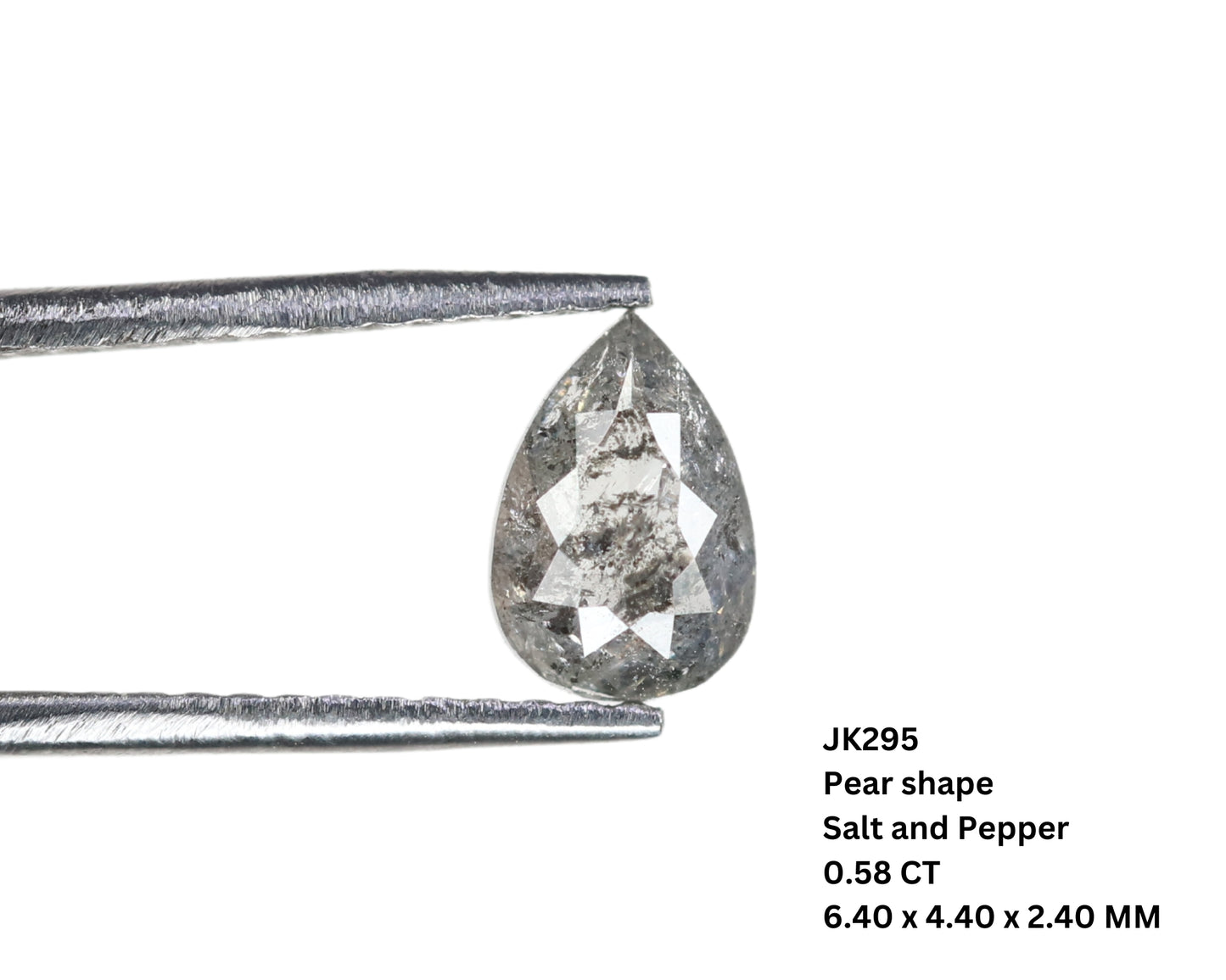 0.58 CT Pear-Shaped Salt and Pepper Rustic Diamond – Unique Loose Gem for Wedding Jewelry and Perfect Gift for Girlfriend or Wife - JayKrishna Diamond