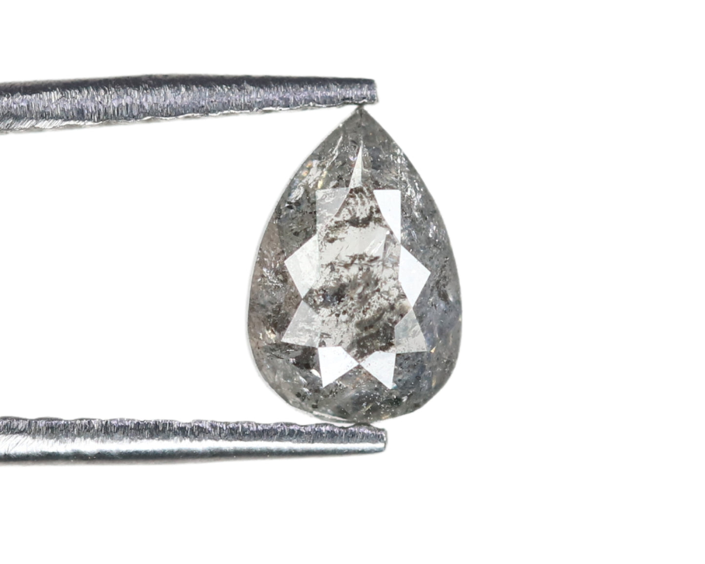 0.58 CT Pear-Shaped Salt and Pepper Rustic Diamond – Unique Loose Gem for Wedding Jewelry and Perfect Gift for Girlfriend or Wife - JayKrishna Diamond