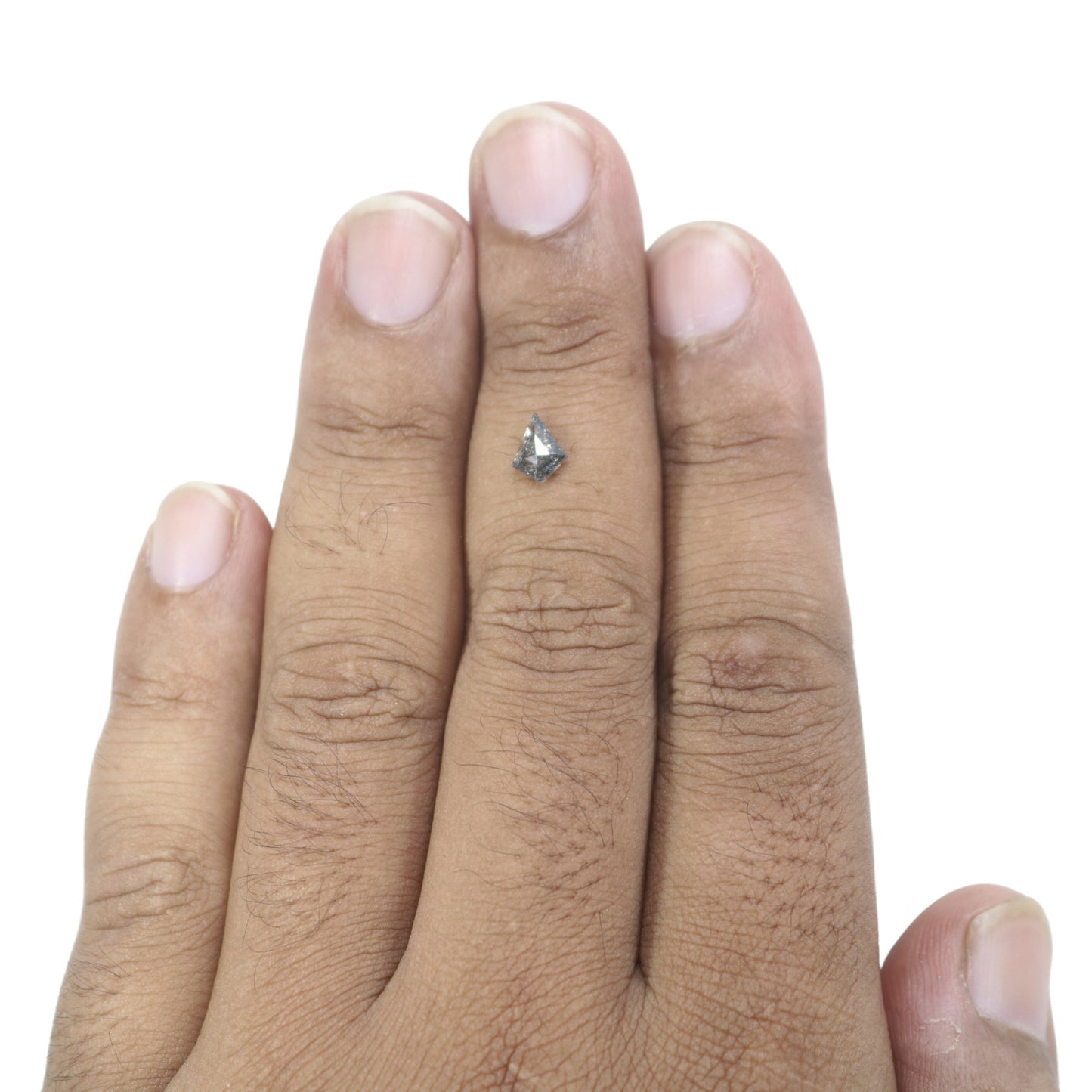 0.49 CT Kite Shape Salt And Pepper Rustic Natural Diamond For Bezel Set Ring | Halo Set Ring | Gift For Her - JayKrishna Diamond