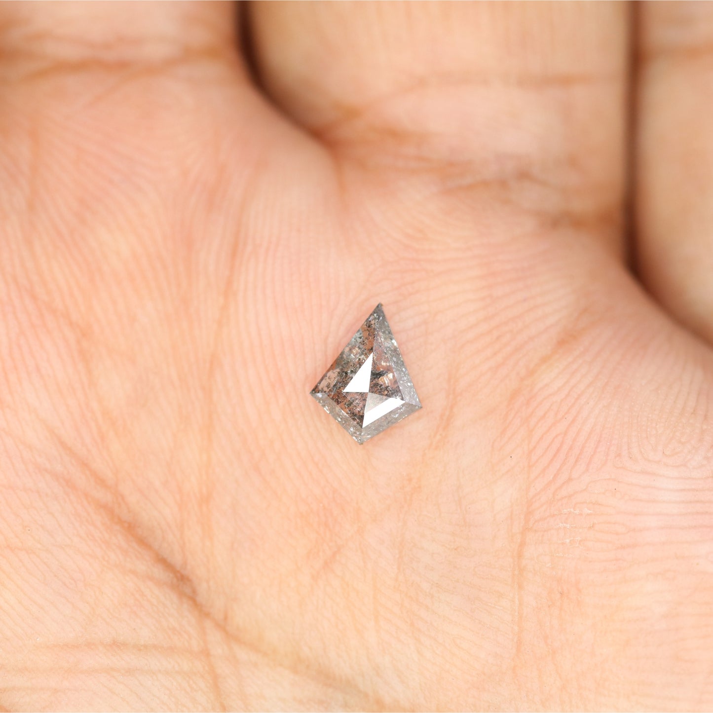 0.49 CT Kite Shape Salt And Pepper Rustic Natural Diamond For Bezel Set Ring | Halo Set Ring | Gift For Her - JayKrishna Diamond