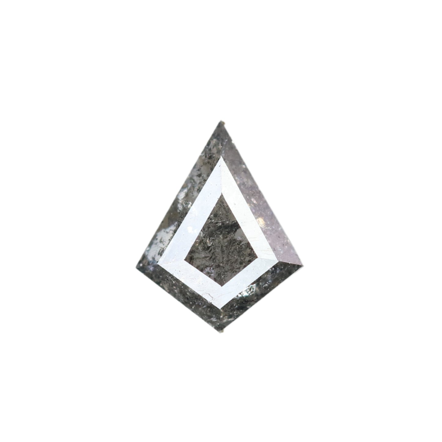 0.49 CT Kite Shape Salt And Pepper Rustic Natural Diamond For Bezel Set Ring | Halo Set Ring | Gift For Her - JayKrishna Diamond