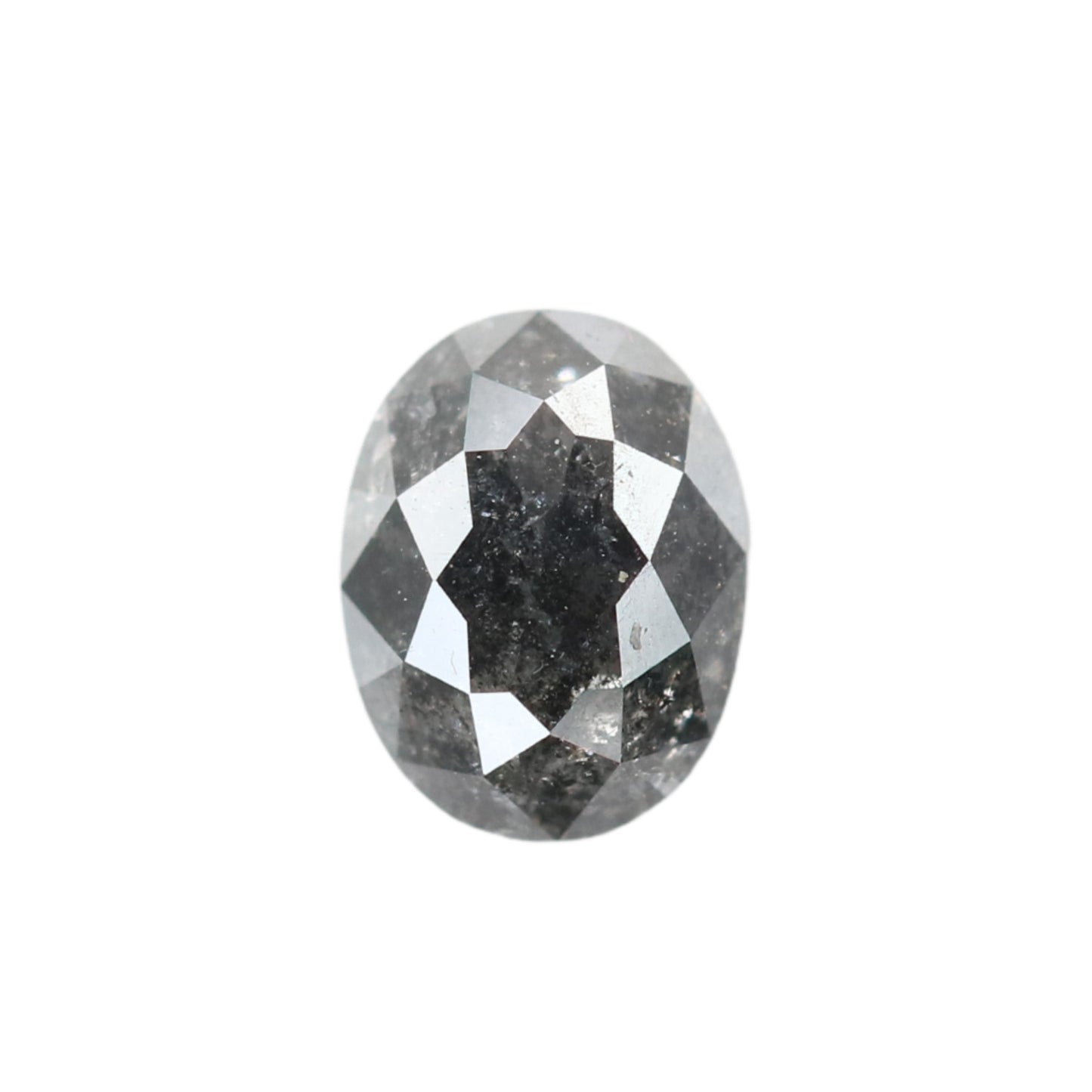 0.69 CT Oval Shape Salt And Pepper Rustic Diamond For Engagement Ring | Diamond Pendant | Gift For Her - JayKrishna Diamond