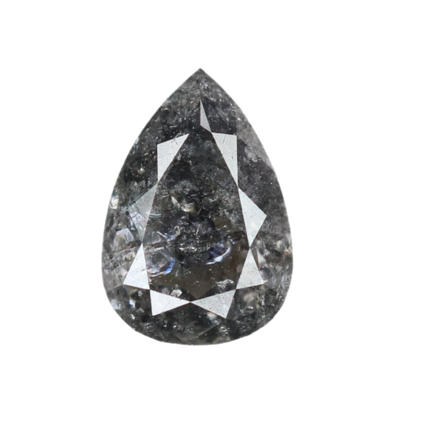 0.62 CT Pear Shape Salt and Pepper Rustic Diamond for a Unique Wedding or Engagement Ring: Ideal Gift for Your Girlfriend or Sister - JayKrishna Diamond