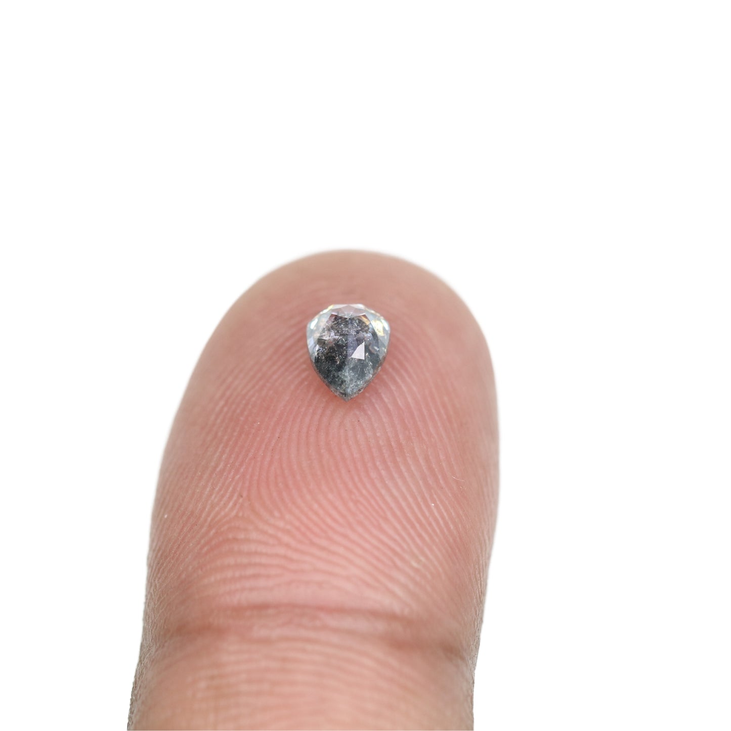 0.62 CT Pear Shape Salt and Pepper Rustic Diamond for a Unique Wedding or Engagement Ring: Ideal Gift for Your Girlfriend or Sister - JayKrishna Diamond