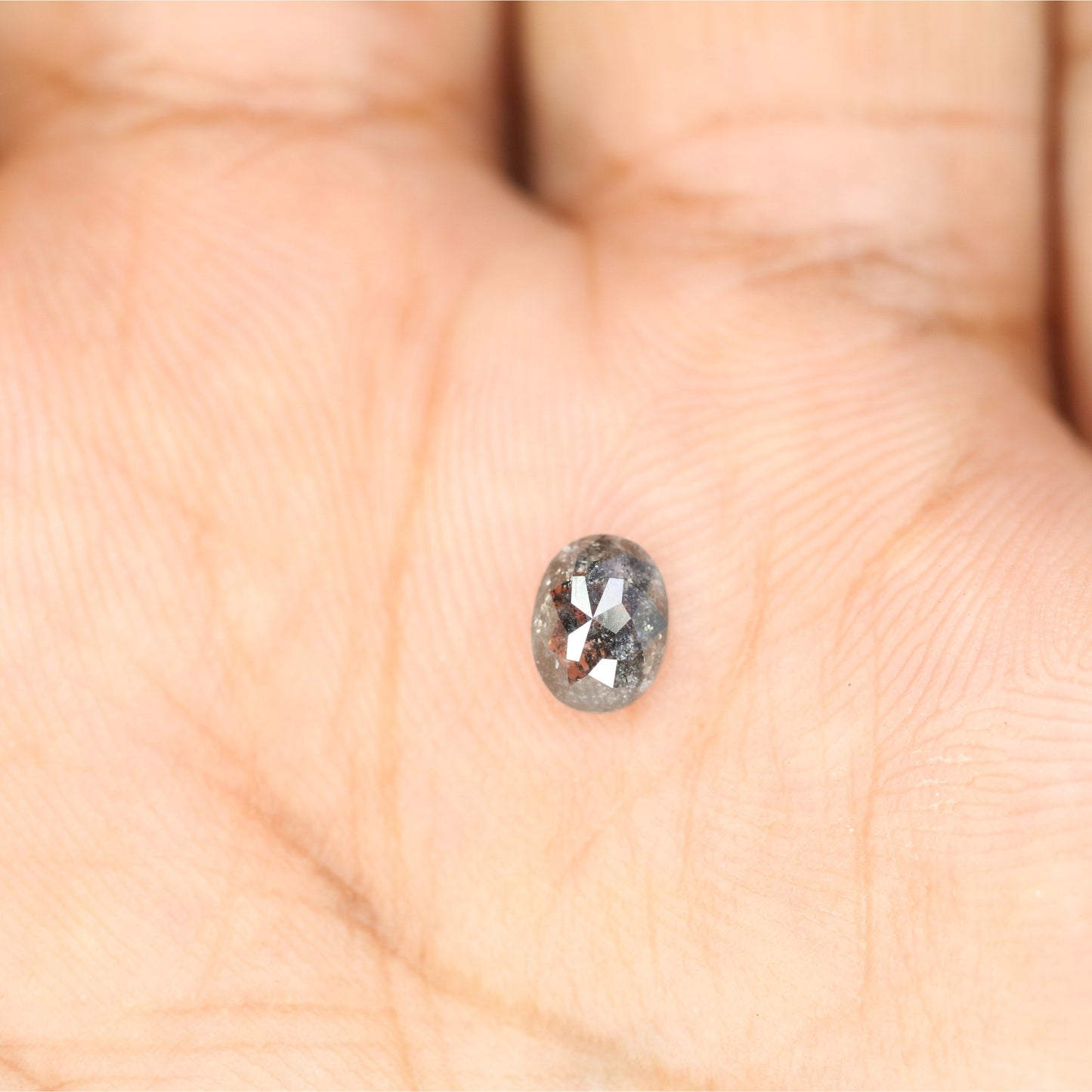 0.69 CT Oval Shape Salt And Pepper Rustic Diamond For Engagement Ring | Diamond Pendant | Gift For Her - JayKrishna Diamond