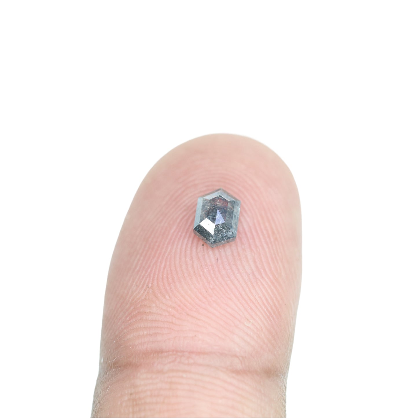 0.50 CT Salt And Pepper Hexagon Shape Rustic Diamond For Halo set Ring | Bezel Set Ring | Gift For Her - JayKrishna Diamond