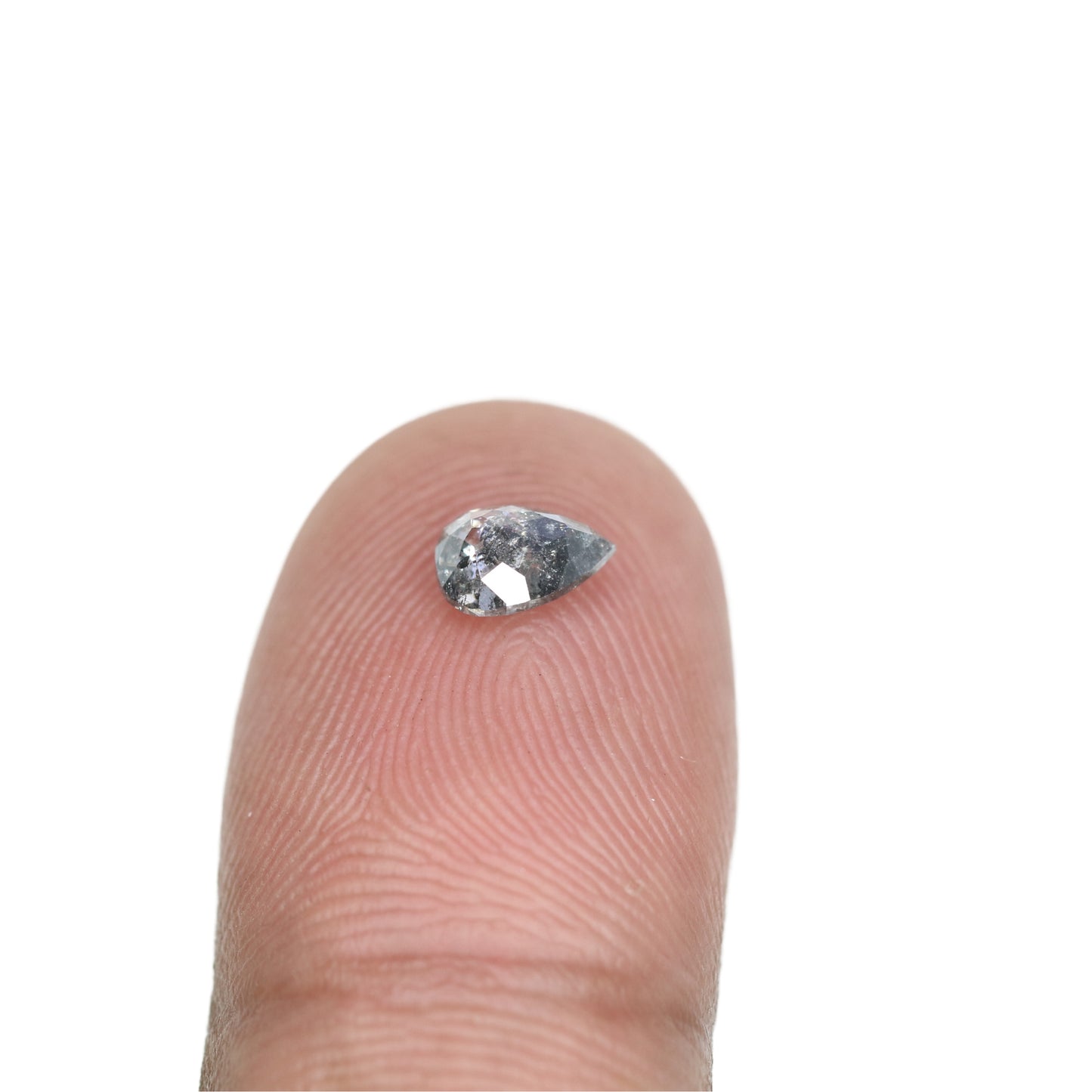 0.62 CT Pear Shape Salt and Pepper Rustic Diamond for a Unique Wedding or Engagement Ring: Ideal Gift for Your Girlfriend or Sister - JayKrishna Diamond
