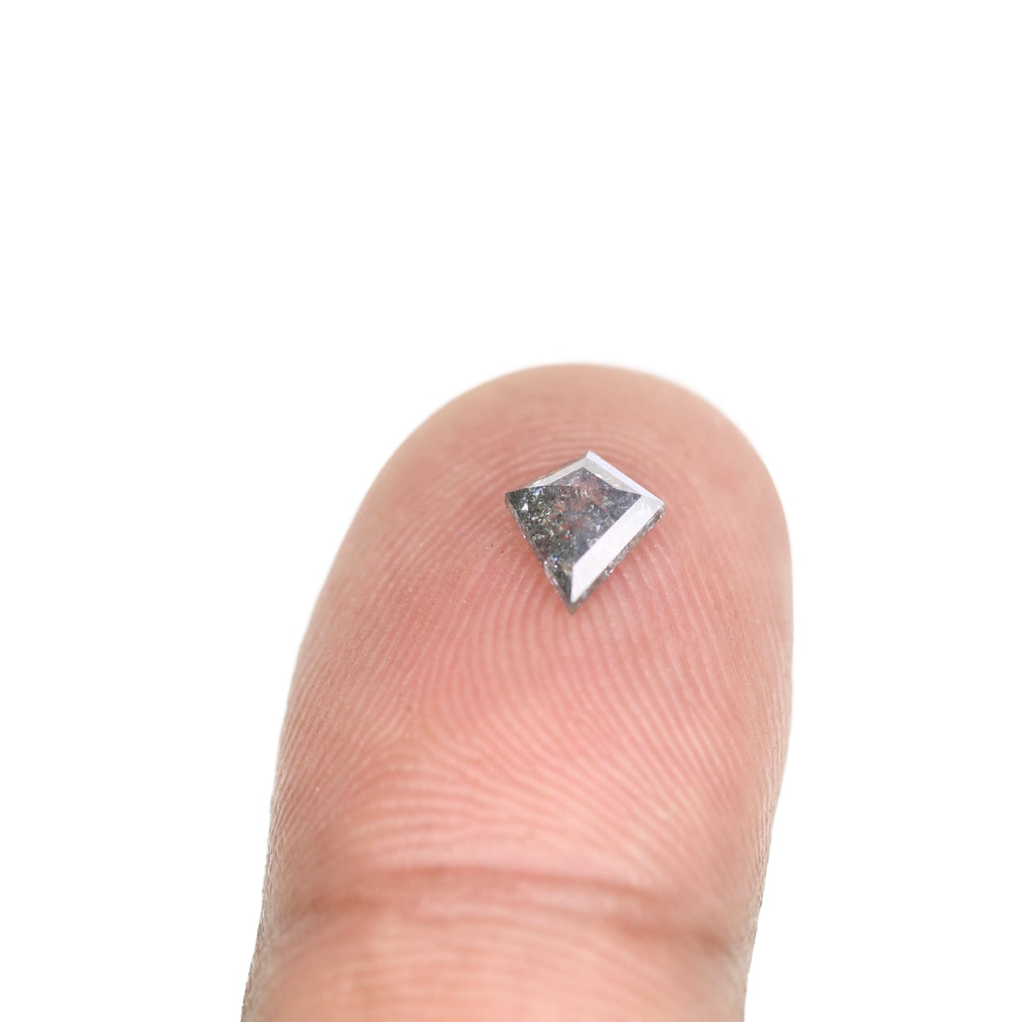 0.49 CT Kite Shape Salt And Pepper Rustic Natural Diamond For Bezel Set Ring | Halo Set Ring | Gift For Her - JayKrishna Diamond