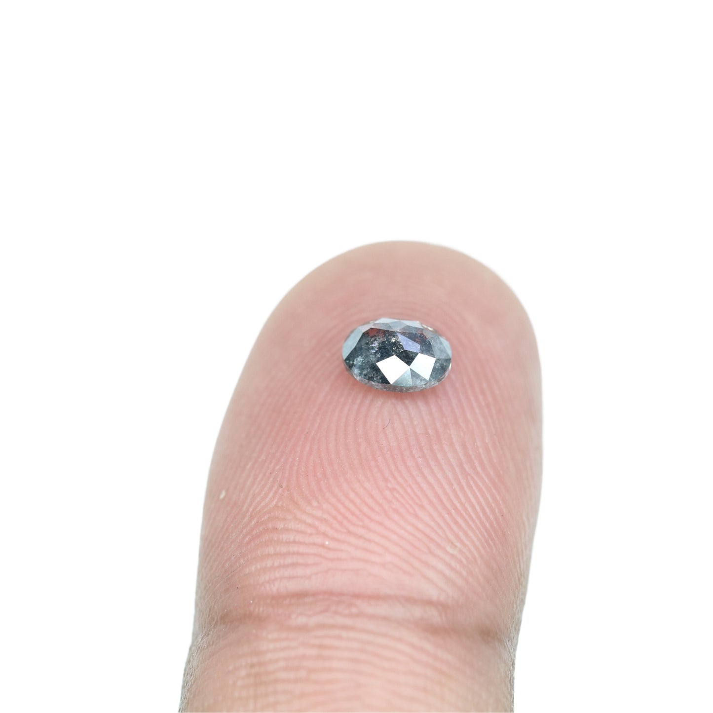 0.69 CT Oval Shape Salt And Pepper Rustic Diamond For Engagement Ring | Diamond Pendant | Gift For Her - JayKrishna Diamond