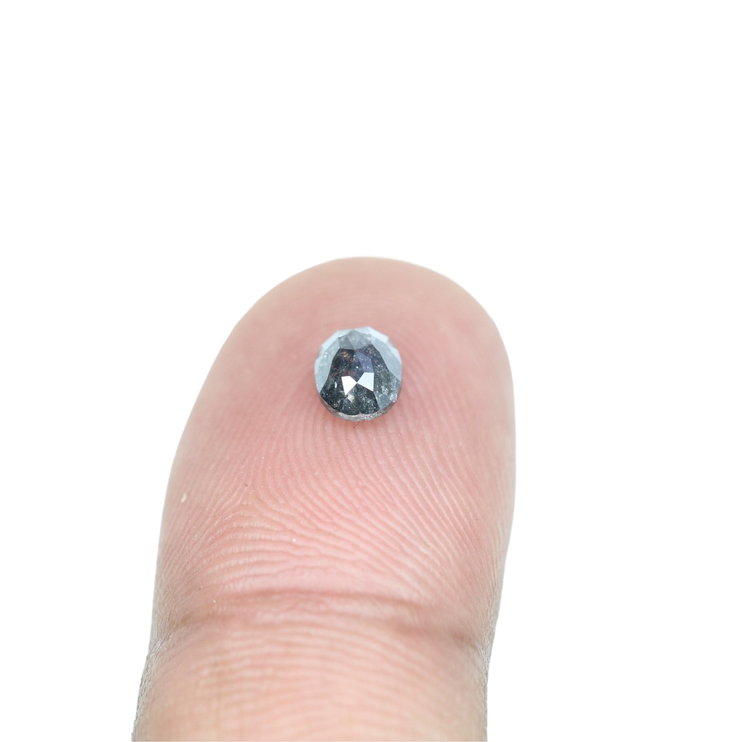 0.69 CT Oval Shape Salt And Pepper Rustic Diamond For Engagement Ring | Diamond Pendant | Gift For Her - JayKrishna Diamond