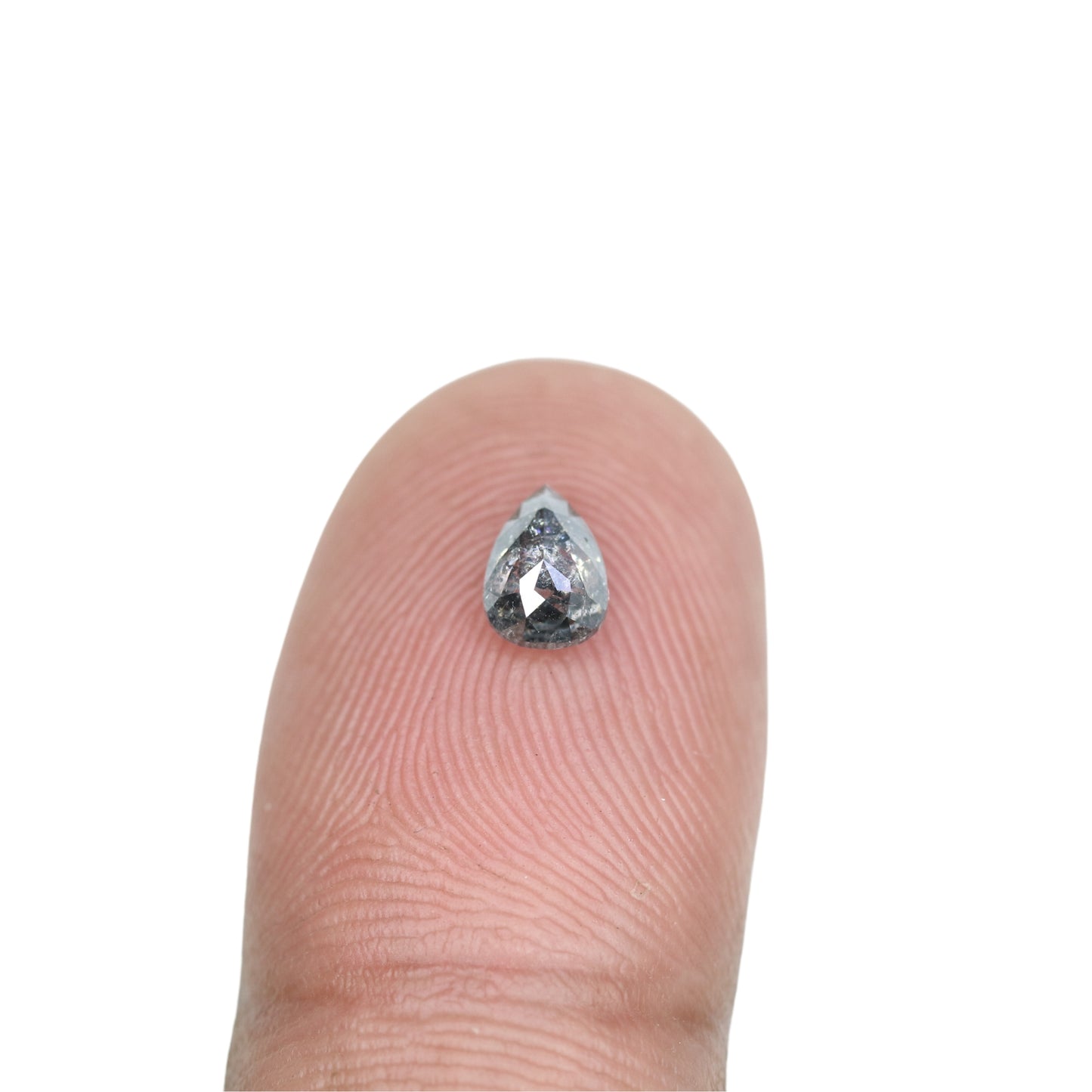 0.62 CT Pear Shape Salt and Pepper Rustic Diamond for a Unique Wedding or Engagement Ring: Ideal Gift for Your Girlfriend or Sister - JayKrishna Diamond