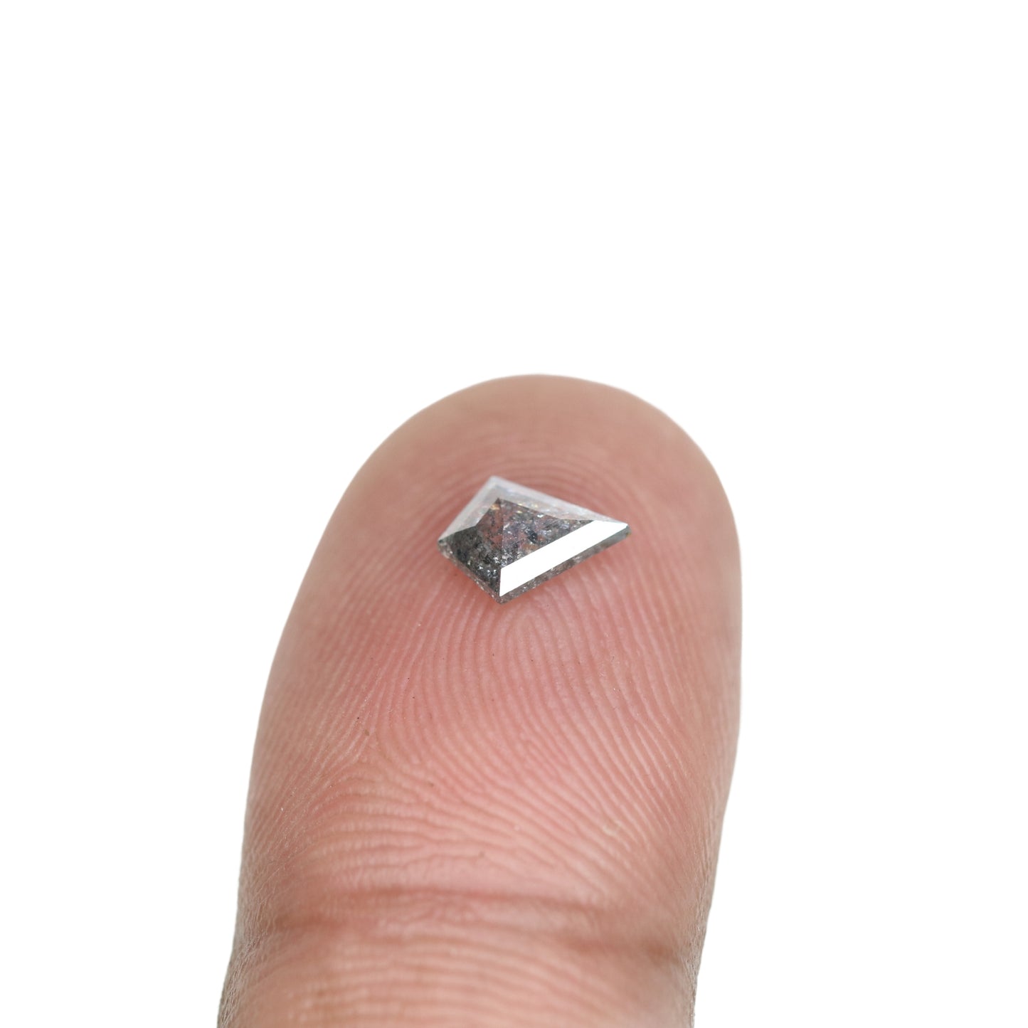 0.49 CT Kite Shape Salt And Pepper Rustic Natural Diamond For Bezel Set Ring | Halo Set Ring | Gift For Her - JayKrishna Diamond