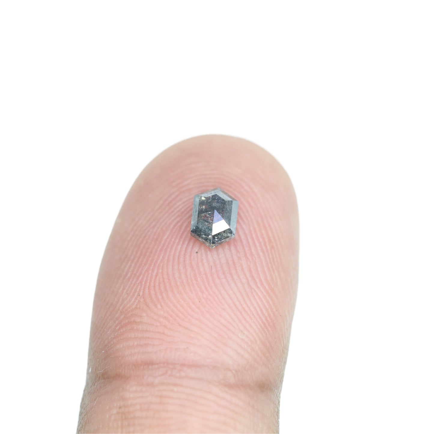 0.50 CT Salt And Pepper Hexagon Shape Rustic Diamond For Halo set Ring | Bezel Set Ring | Gift For Her - JayKrishna Diamond