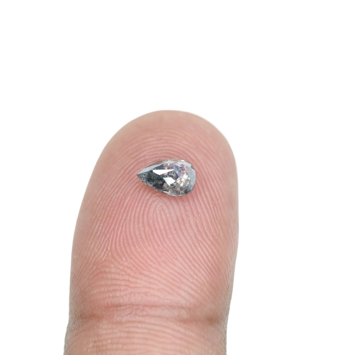 0.62 CT Pear Shape Salt and Pepper Rustic Diamond for a Unique Wedding or Engagement Ring: Ideal Gift for Your Girlfriend or Sister - JayKrishna Diamond