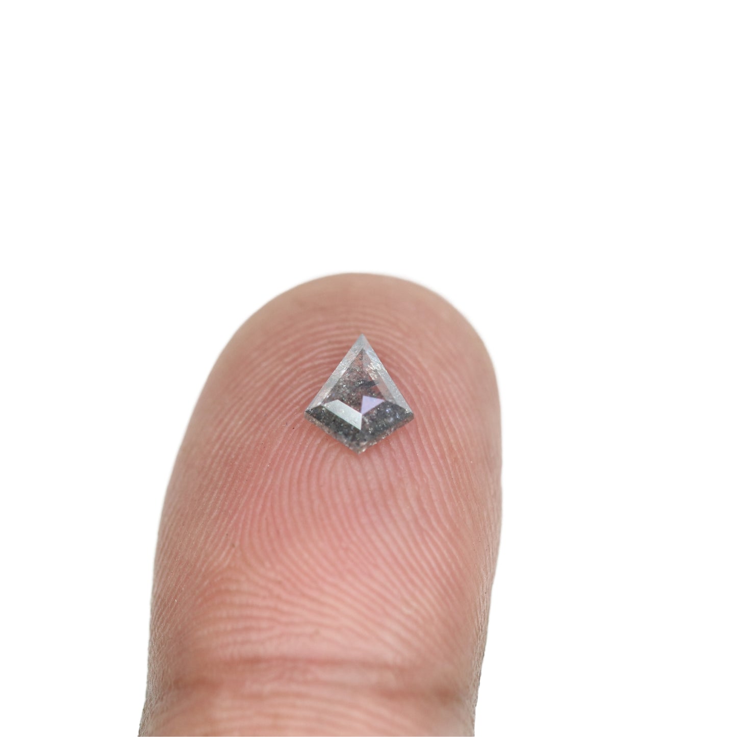 0.49 CT Kite Shape Salt And Pepper Rustic Natural Diamond For Bezel Set Ring | Halo Set Ring | Gift For Her - JayKrishna Diamond