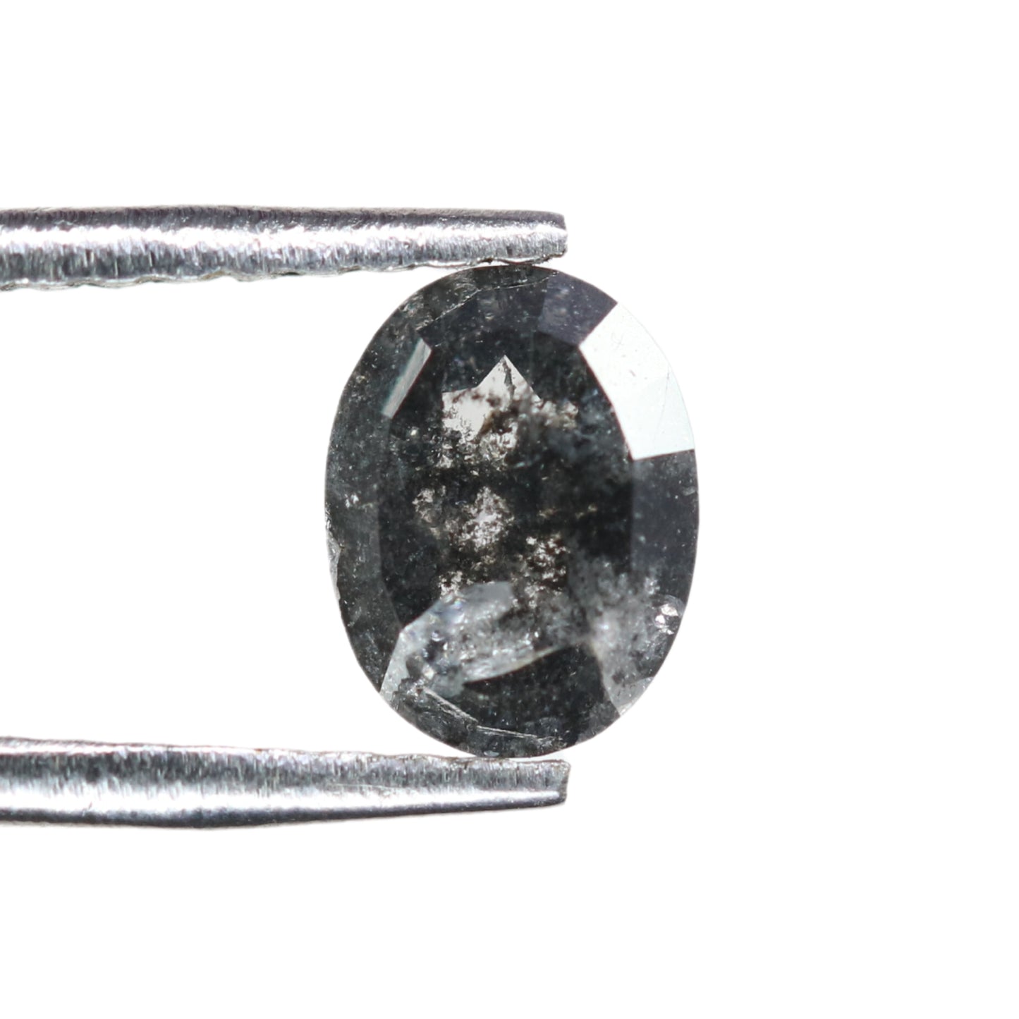 0.69 CT Oval Shape Salt And Pepper Rustic Diamond For Engagement Ring | Diamond Pendant | Gift For Her - JayKrishna Diamond