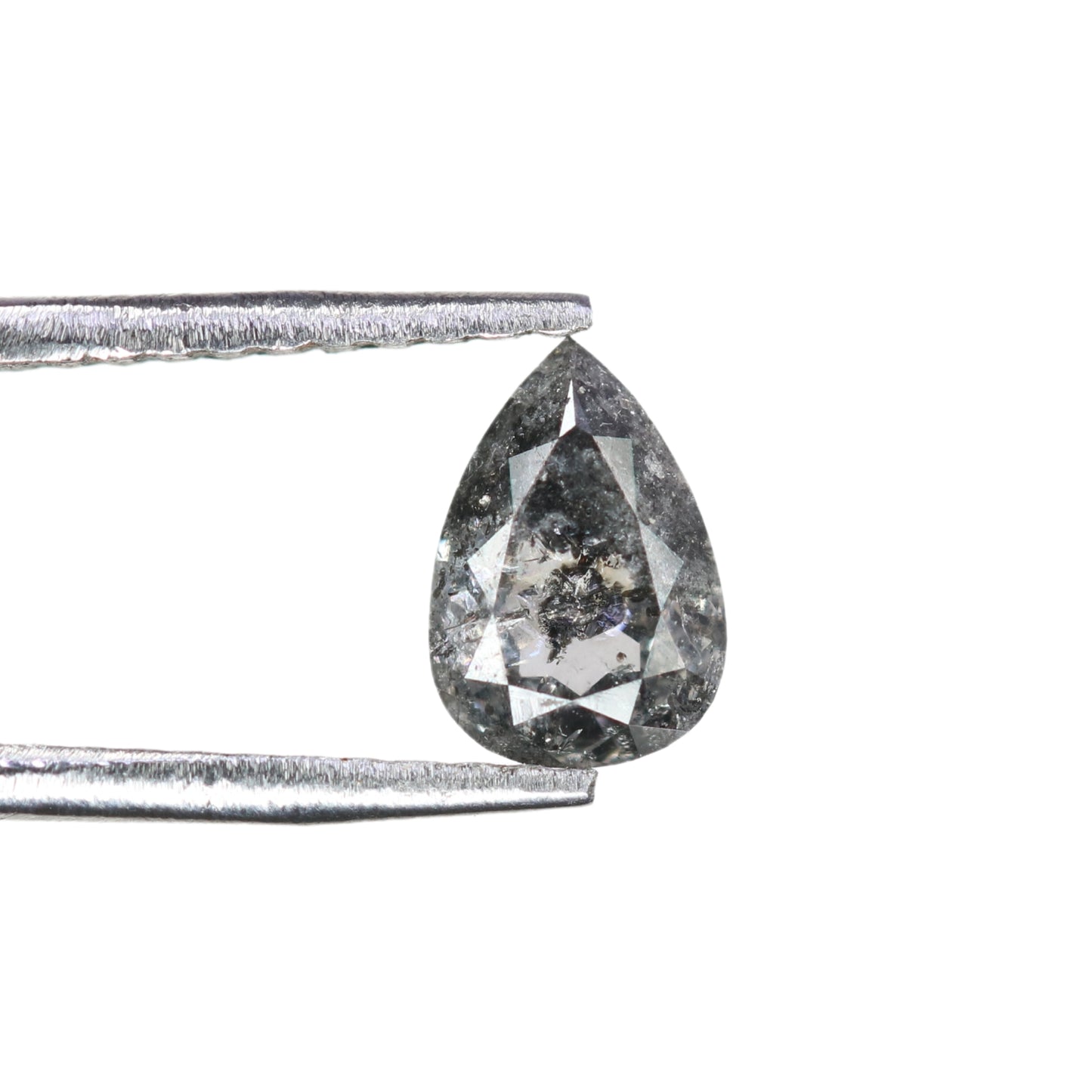 0.62 CT Pear Shape Salt and Pepper Rustic Diamond for a Unique Wedding or Engagement Ring: Ideal Gift for Your Girlfriend or Sister - JayKrishna Diamond