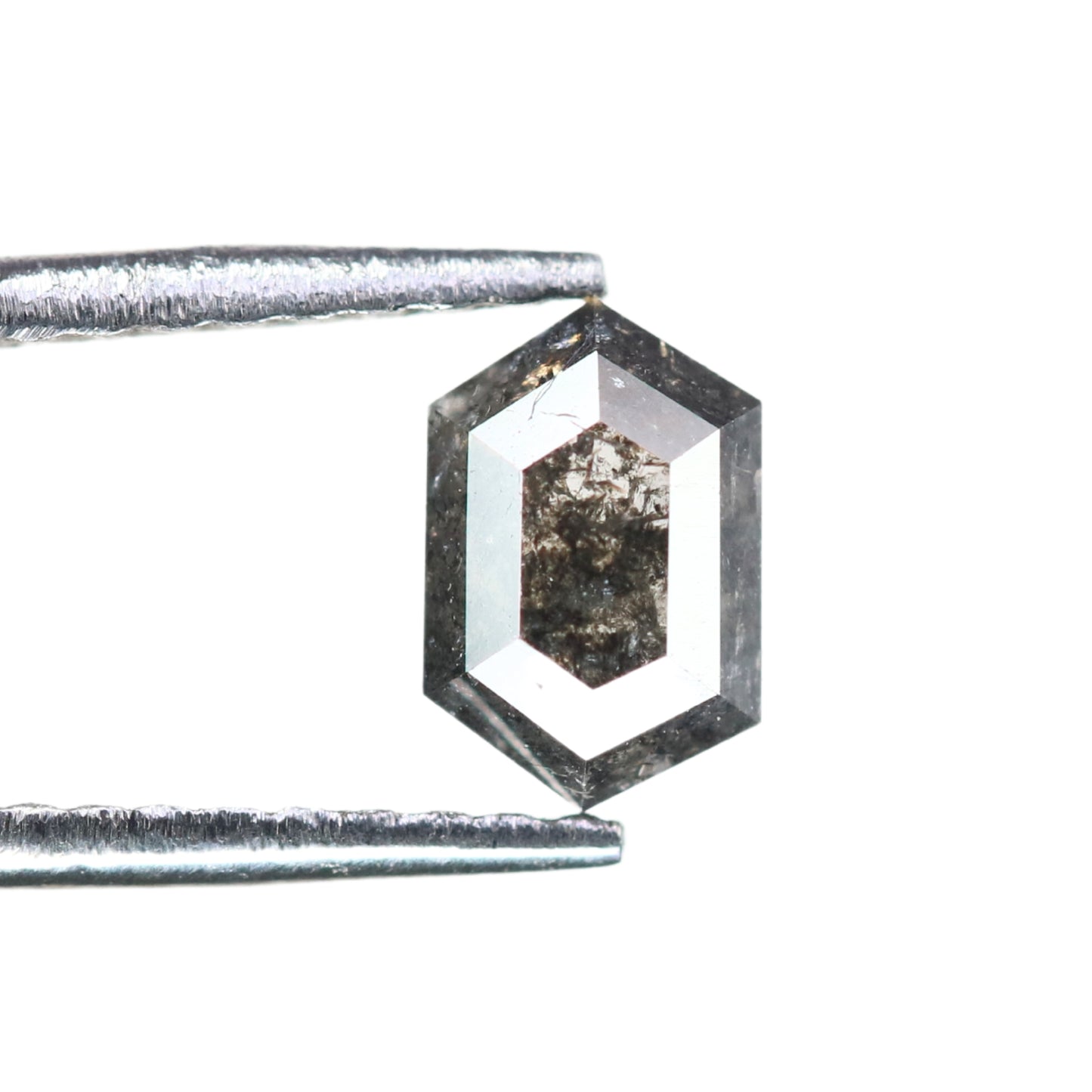 0.50 CT Salt And Pepper Hexagon Shape Rustic Diamond For Halo set Ring | Bezel Set Ring | Gift For Her - JayKrishna Diamond