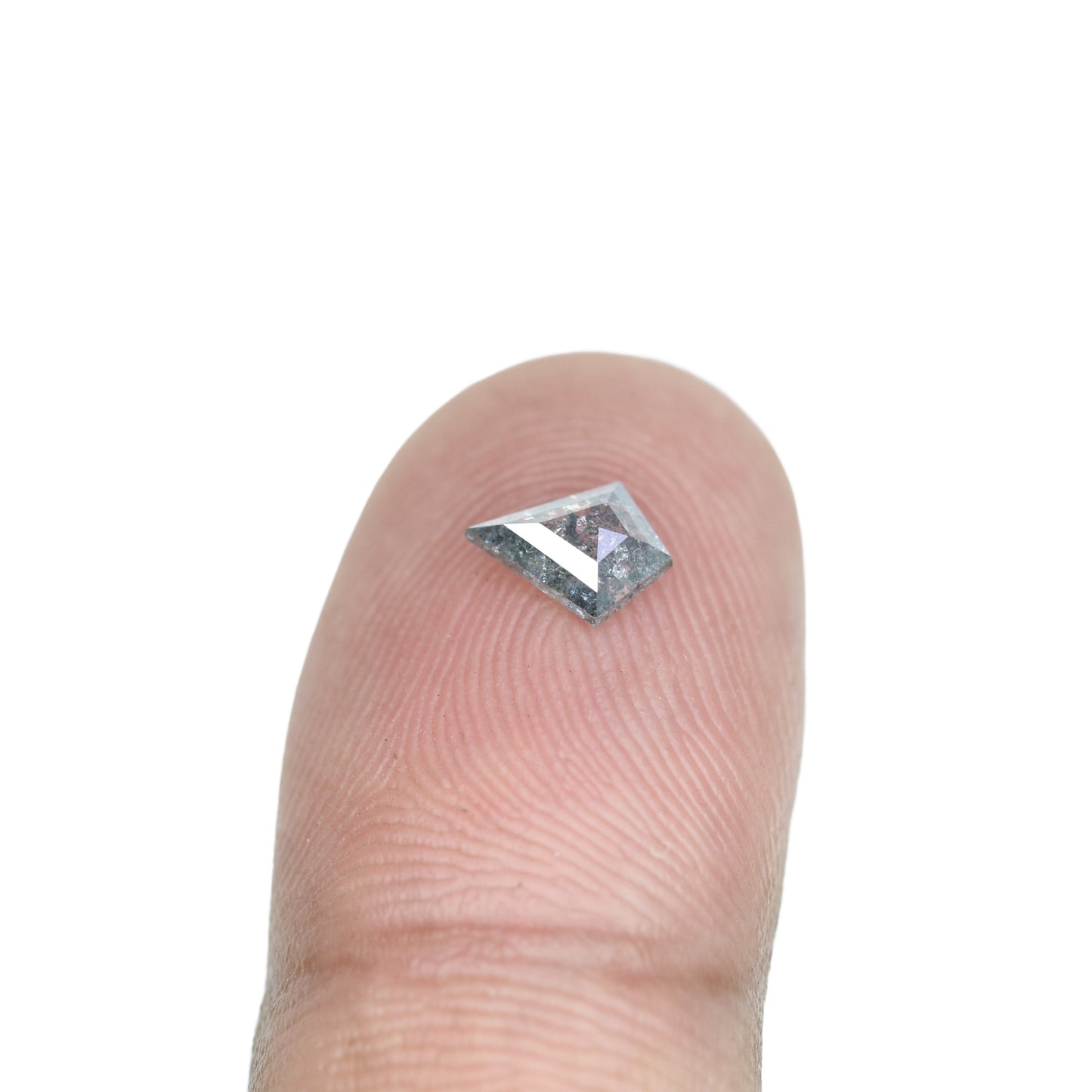 0.49 CT Kite Shape Salt And Pepper Rustic Natural Diamond For Bezel Set Ring | Halo Set Ring | Gift For Her - JayKrishna Diamond