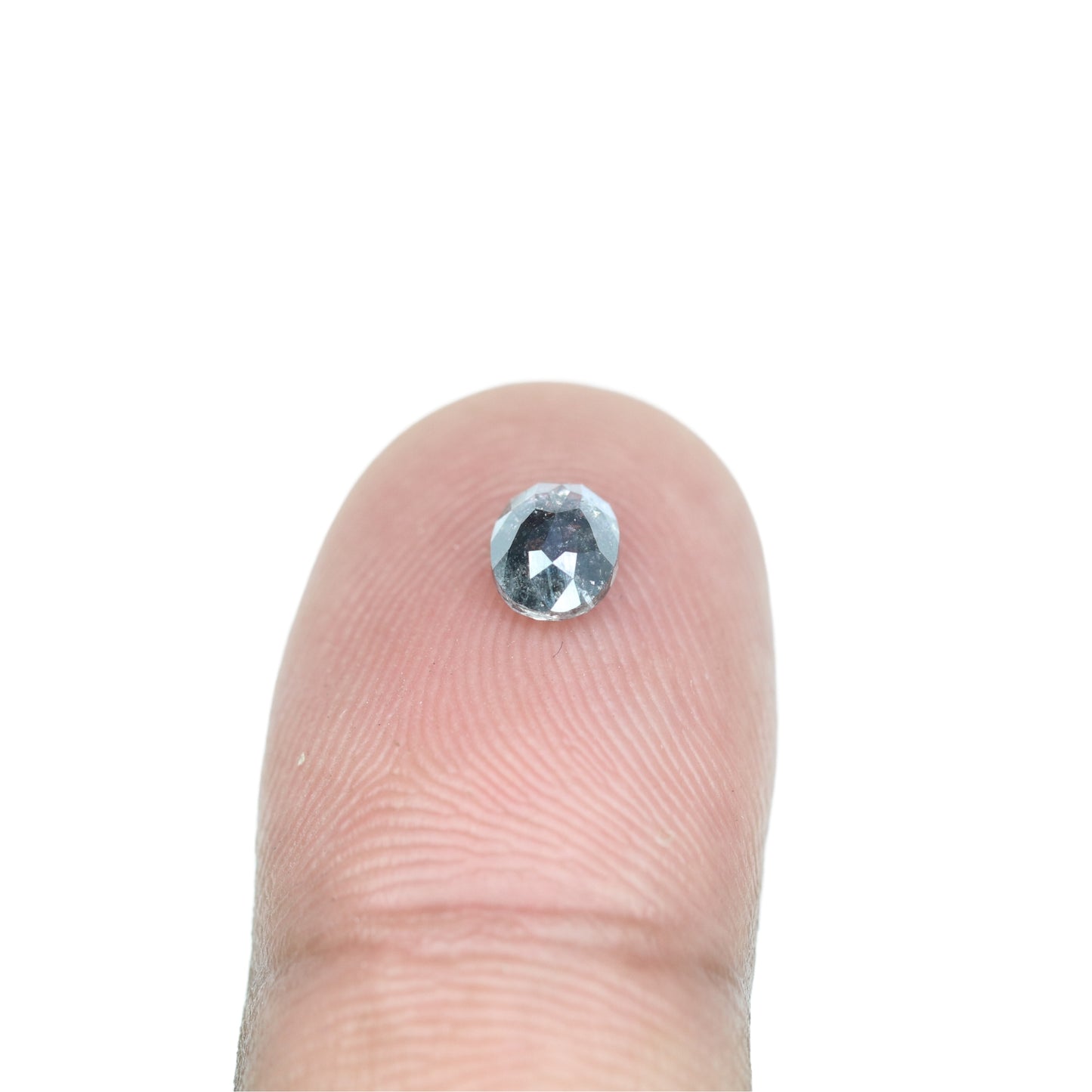 0.69 CT Oval Shape Salt And Pepper Rustic Diamond For Engagement Ring | Diamond Pendant | Gift For Her - JayKrishna Diamond