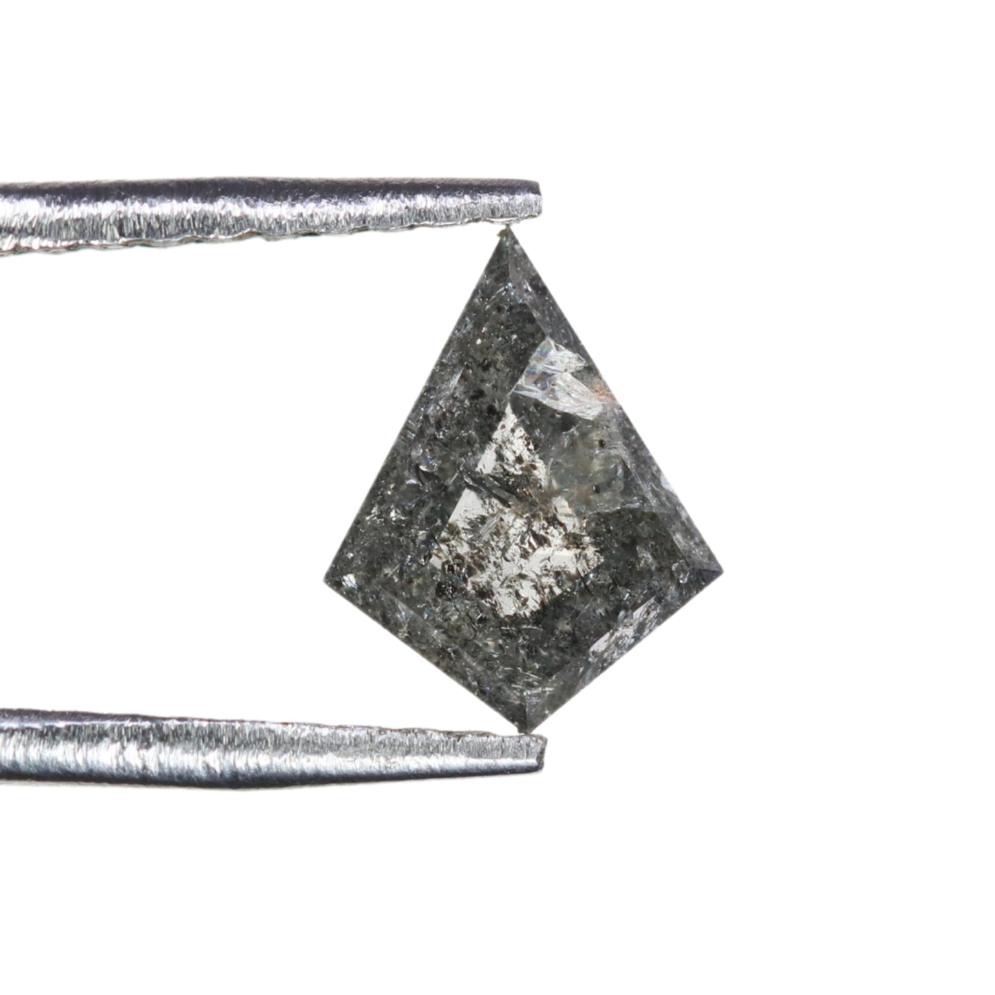 0.49 CT Kite Shape Salt And Pepper Rustic Natural Diamond For Bezel Set Ring | Halo Set Ring | Gift For Her - JayKrishna Diamond