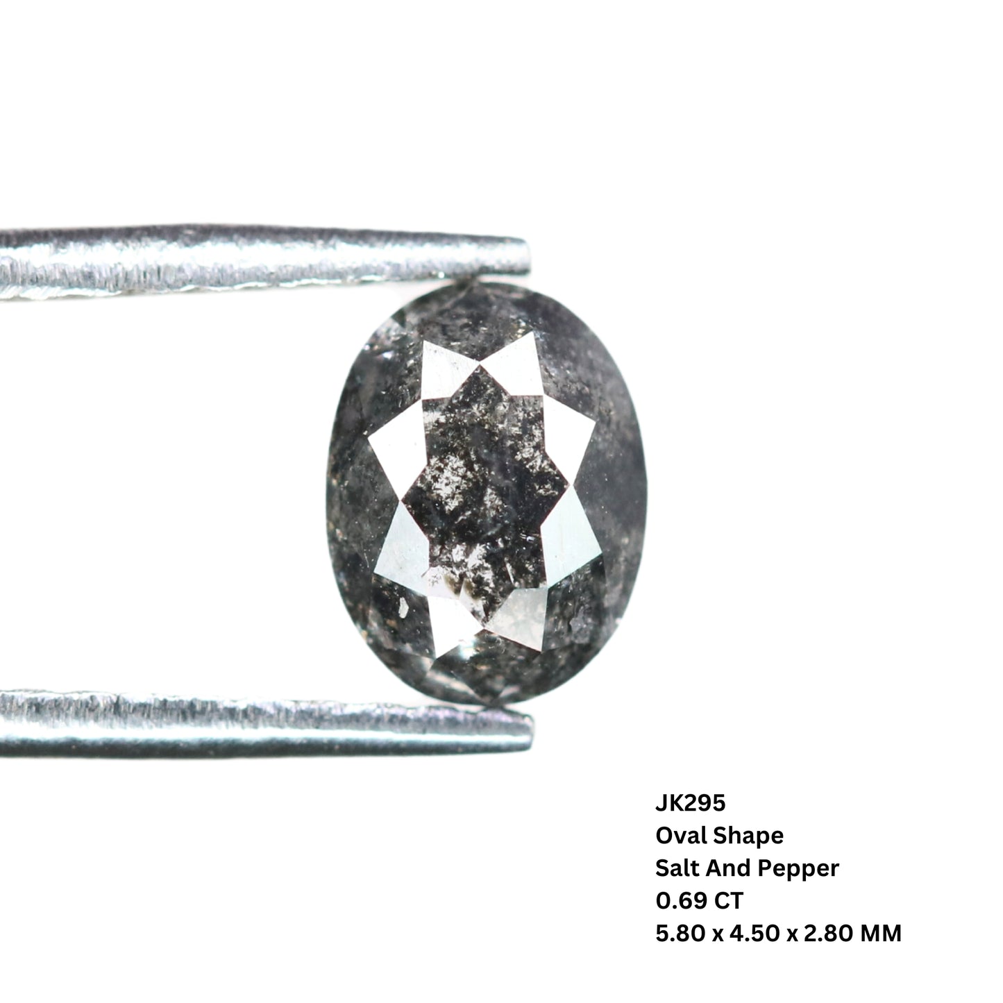 0.69 CT Oval Shape Salt And Pepper Rustic Diamond For Engagement Ring | Diamond Pendant | Gift For Her - JayKrishna Diamond