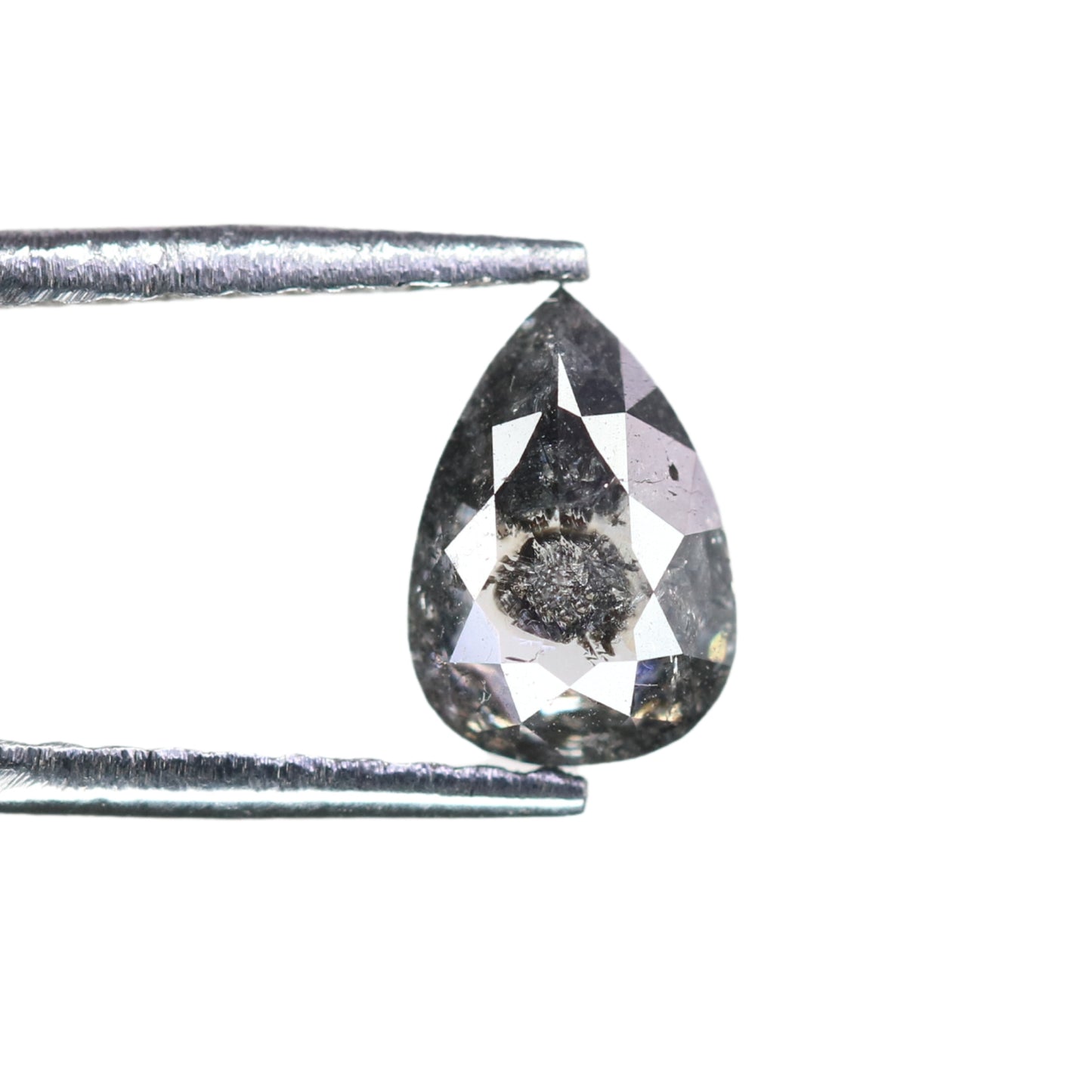 0.62 CT Pear Shape Salt and Pepper Rustic Diamond for a Unique Wedding or Engagement Ring: Ideal Gift for Your Girlfriend or Sister - JayKrishna Diamond