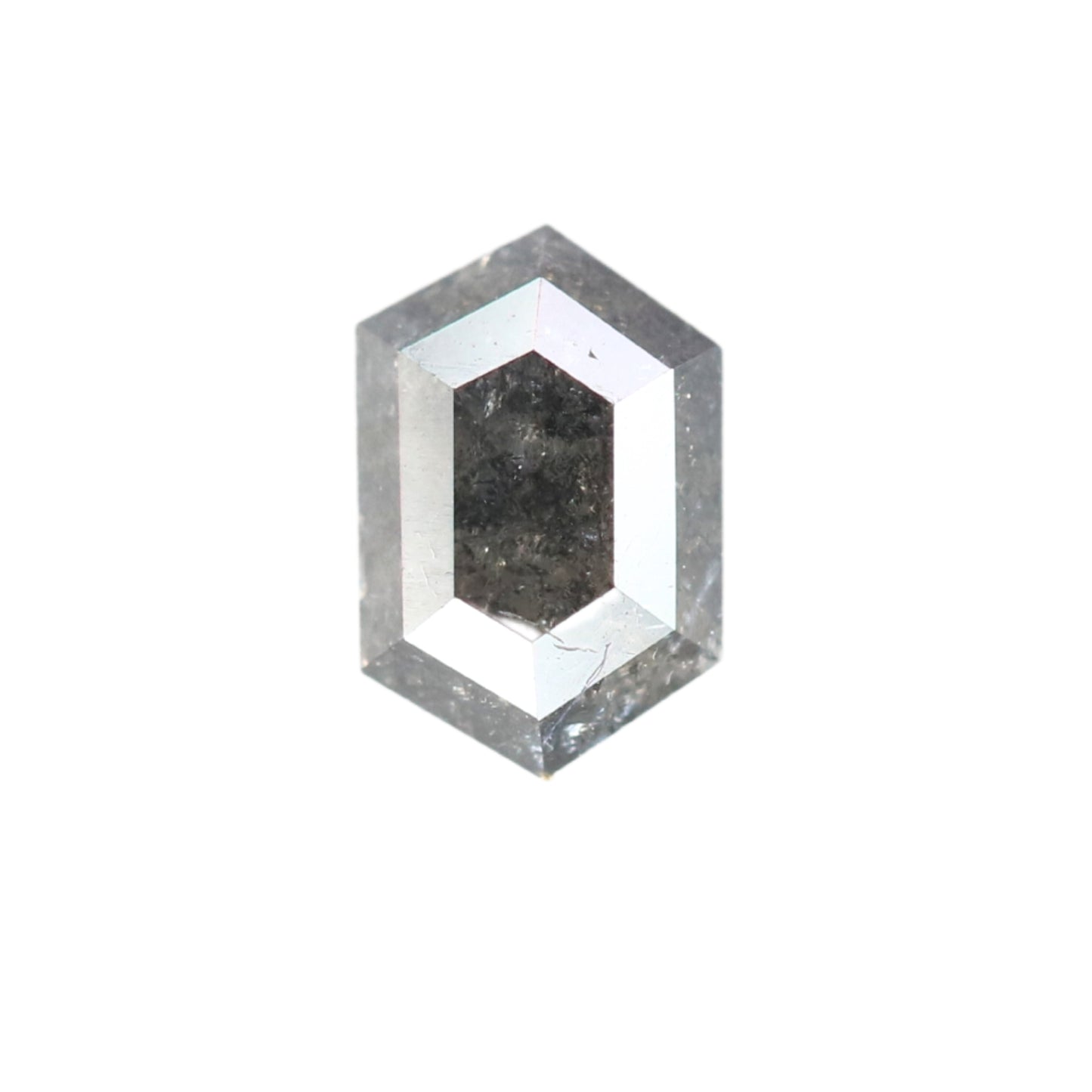 0.50 CT Salt And Pepper Hexagon Shape Rustic Diamond For Halo set Ring | Bezel Set Ring | Gift For Her - JayKrishna Diamond