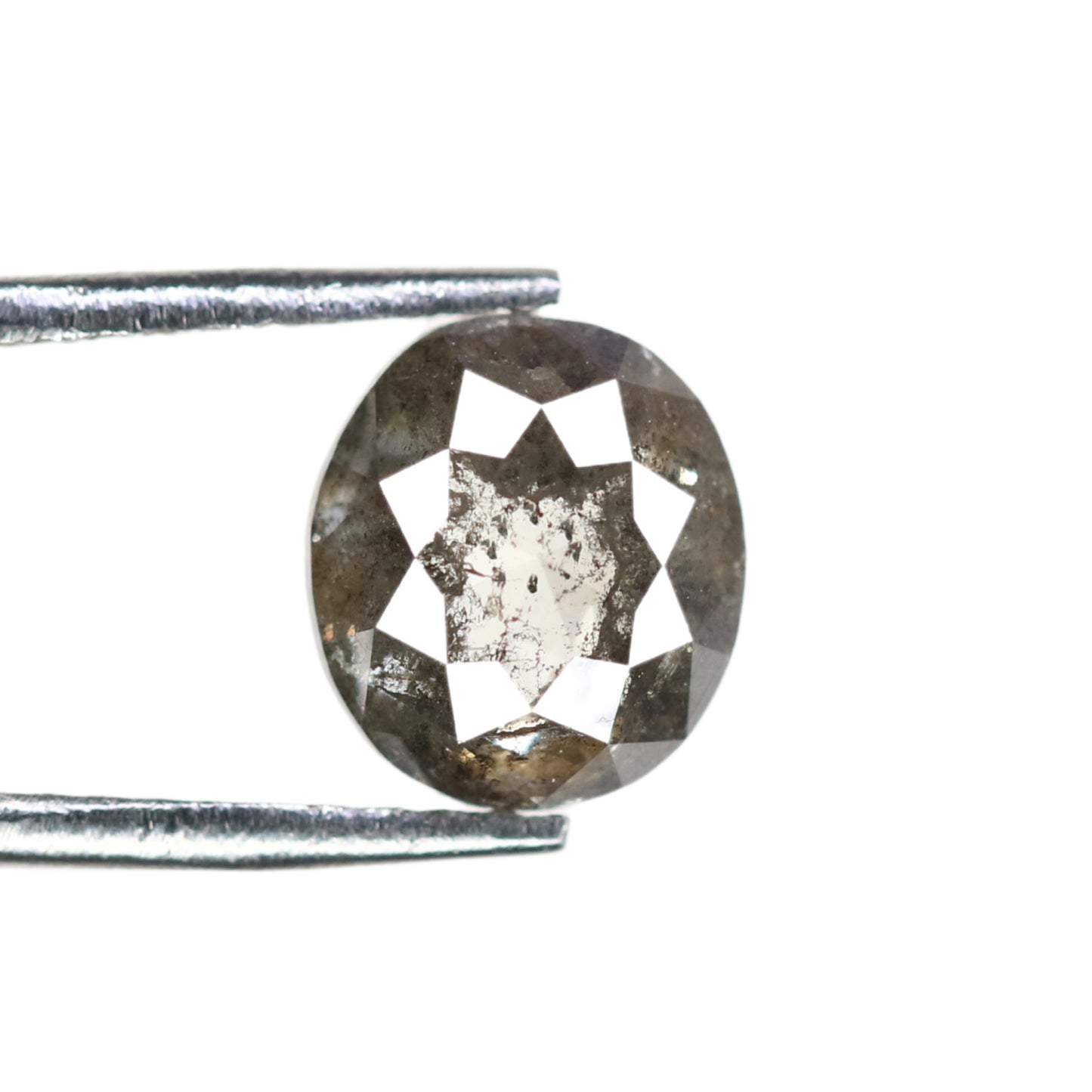 1.33 CT Oval Shape Salt And Pepper Rustic Diamond For Engagement Ring | Wedding Ring | Anniversary Gift - JayKrishna Diamond