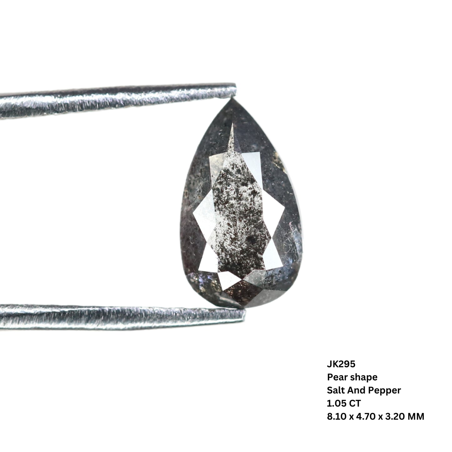 1.05 CT Pear Shape Salt And Pepper Natural Diamond For Statement Jewelry | Diamond Ring | Gift For Girl Friend | Gift For Wife - JayKrishna Diamond