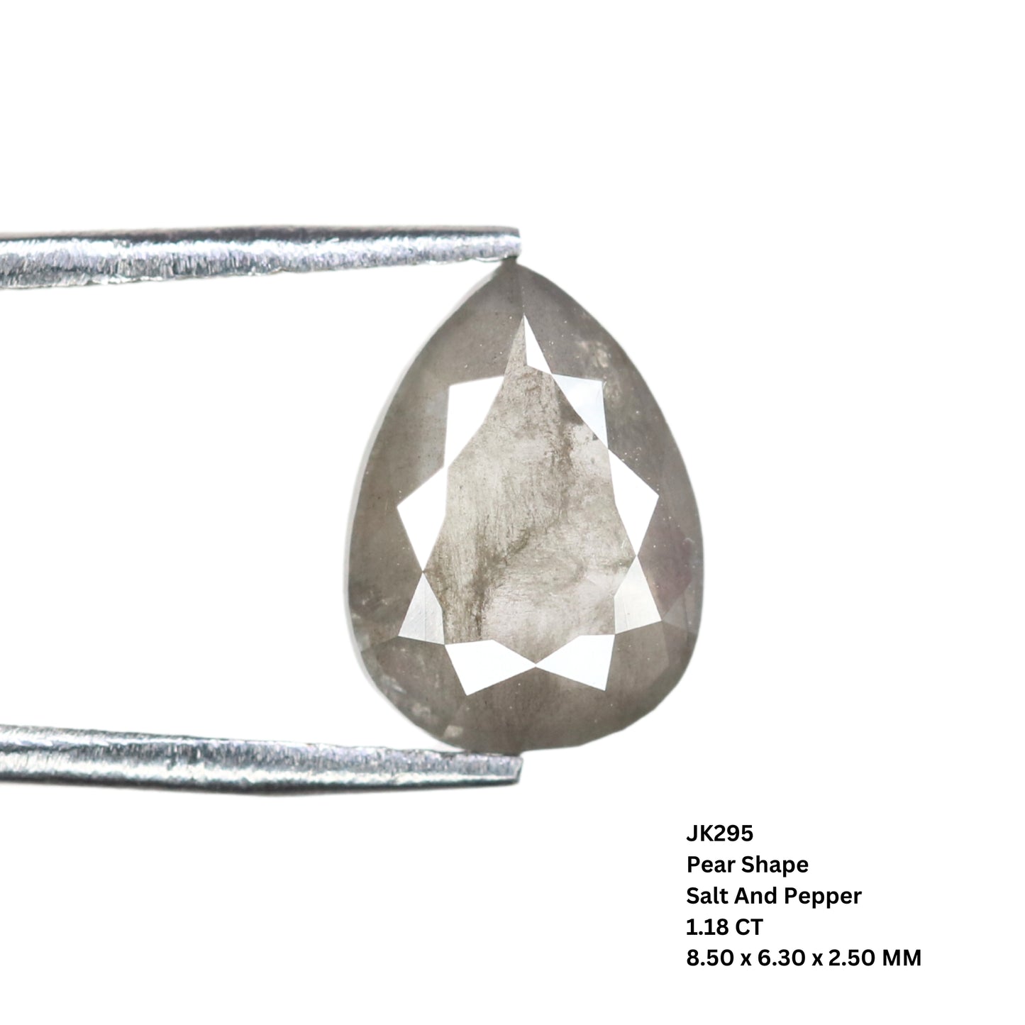 1.18 CT Pear Shape Salt And Pepper Rustic Diamond For Engagement Ring | Gift For Wife | Gift For Girl Friend - JayKrishna Diamond