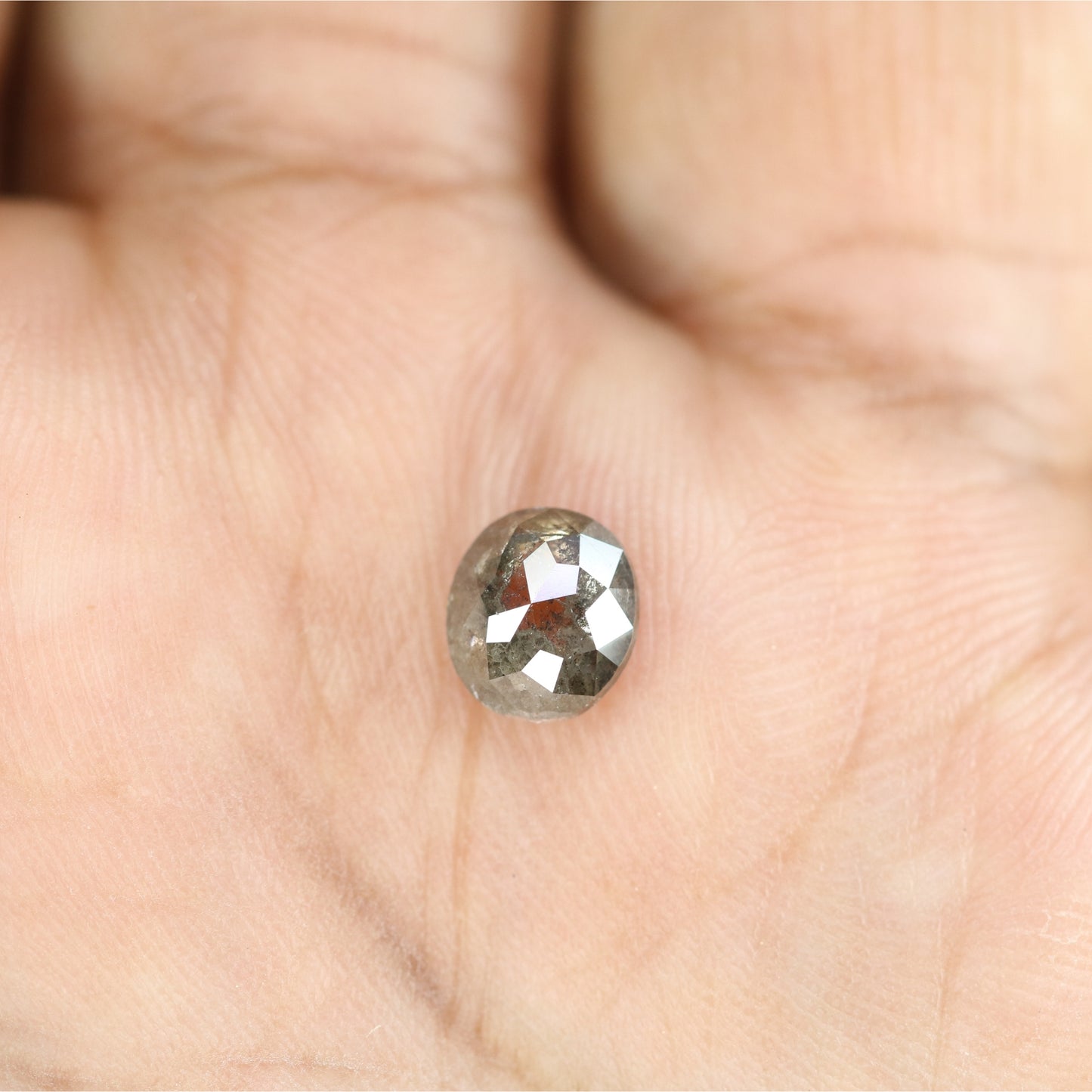1.33 CT Oval Shape Salt And Pepper Rustic Diamond For Engagement Ring | Wedding Ring | Anniversary Gift - JayKrishna Diamond