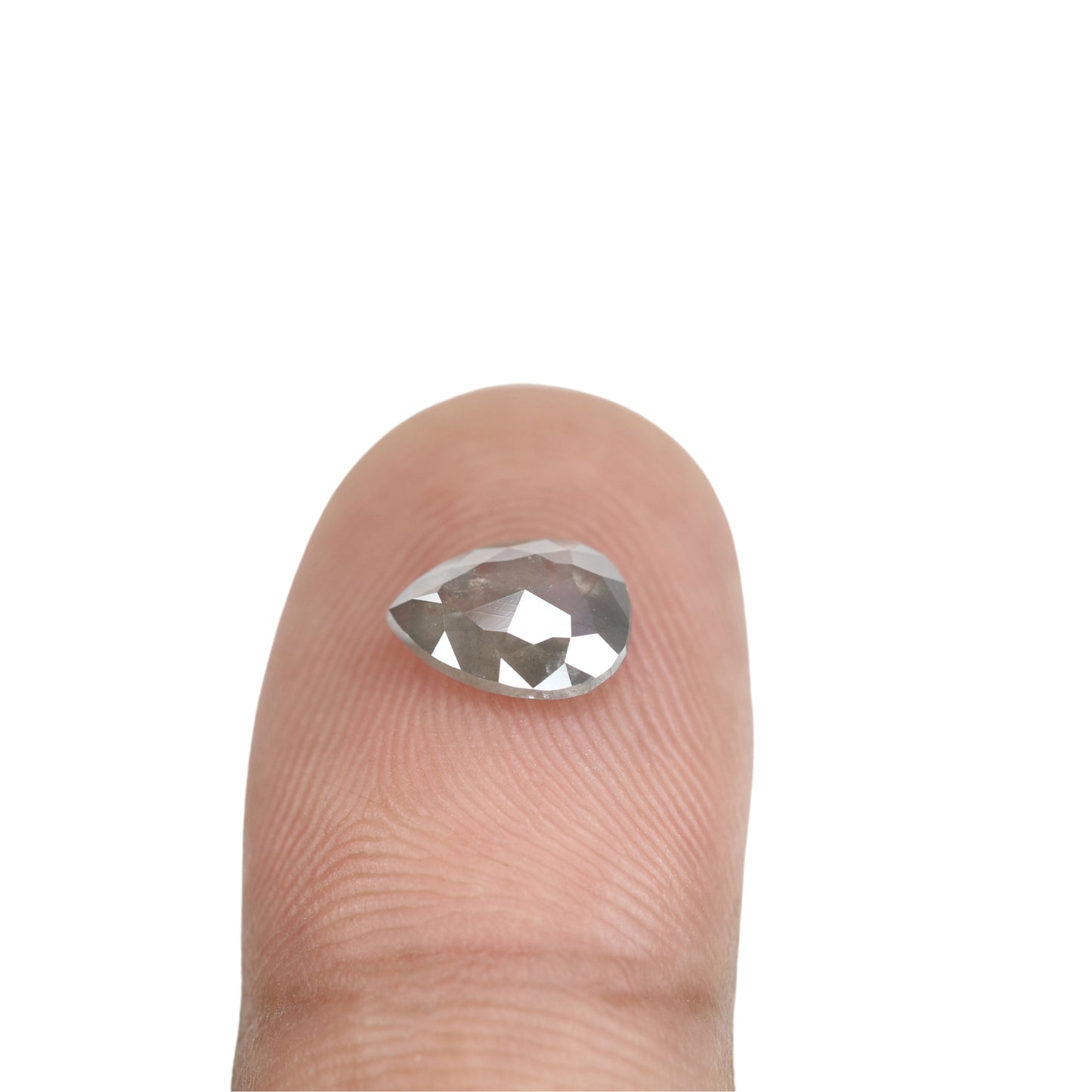 1.18 CT Pear Shape Salt And Pepper Rustic Diamond For Engagement Ring | Gift For Wife | Gift For Girl Friend - JayKrishna Diamond