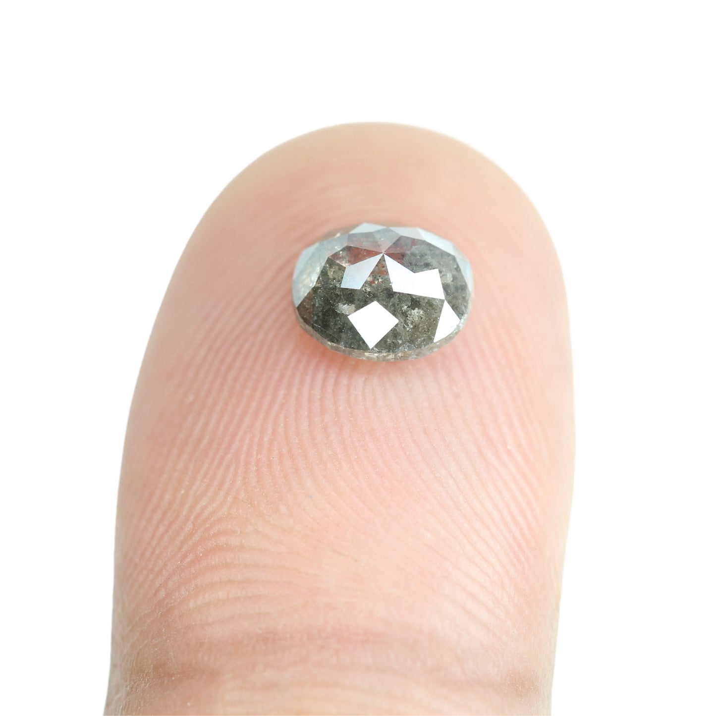 1.33 CT Oval Shape Salt And Pepper Rustic Diamond For Engagement Ring | Wedding Ring | Anniversary Gift - JayKrishna Diamond