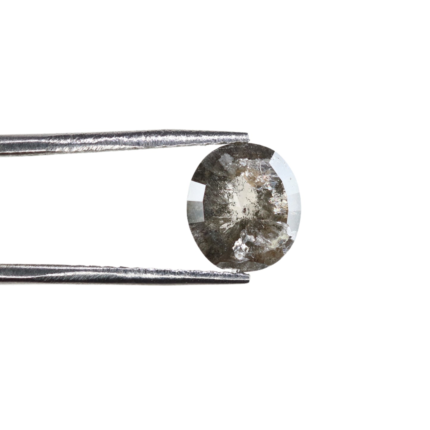 1.33 CT Oval Shape Salt And Pepper Rustic Diamond For Engagement Ring | Wedding Ring | Anniversary Gift - JayKrishna Diamond