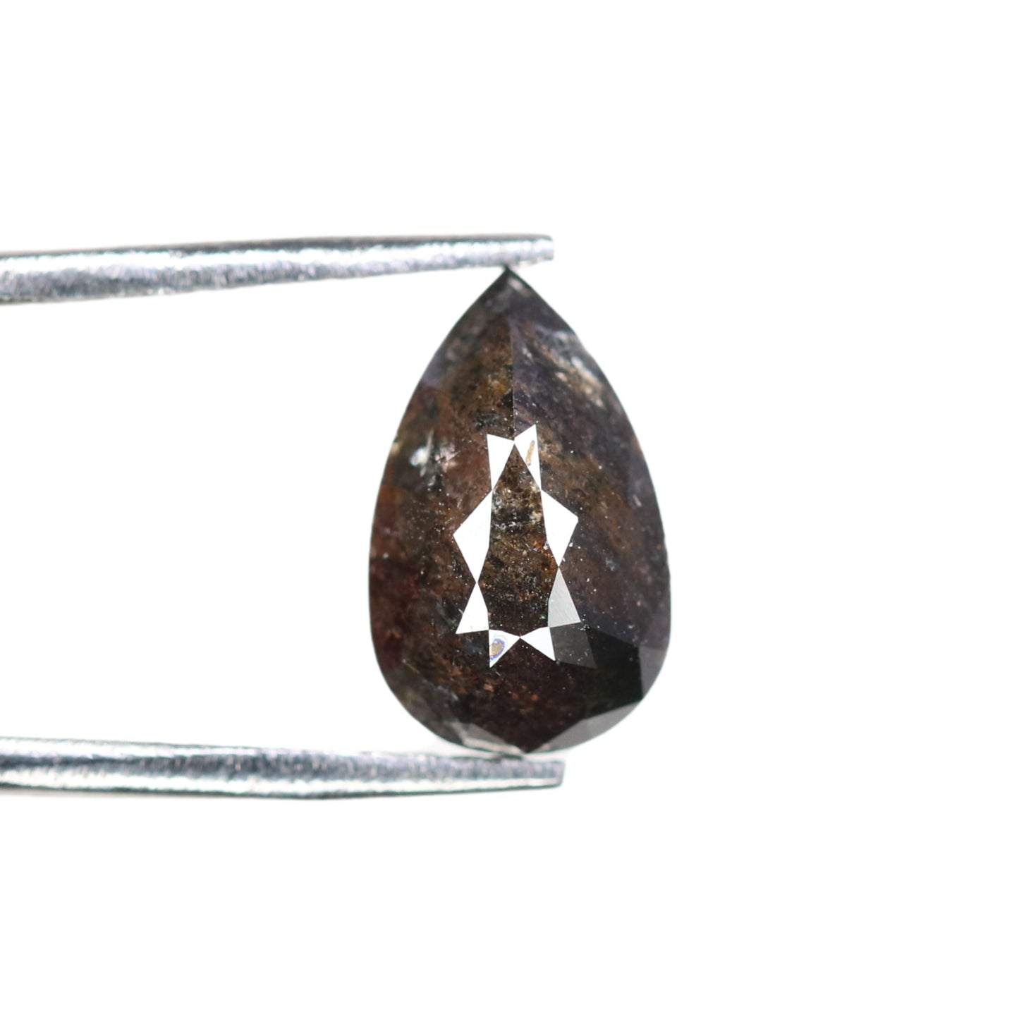 1.69 CT Pear Shape Salt And Pepper Rustic Diamond For Pendant | Diamond Ring | Gift For Her - JayKrishna Diamond