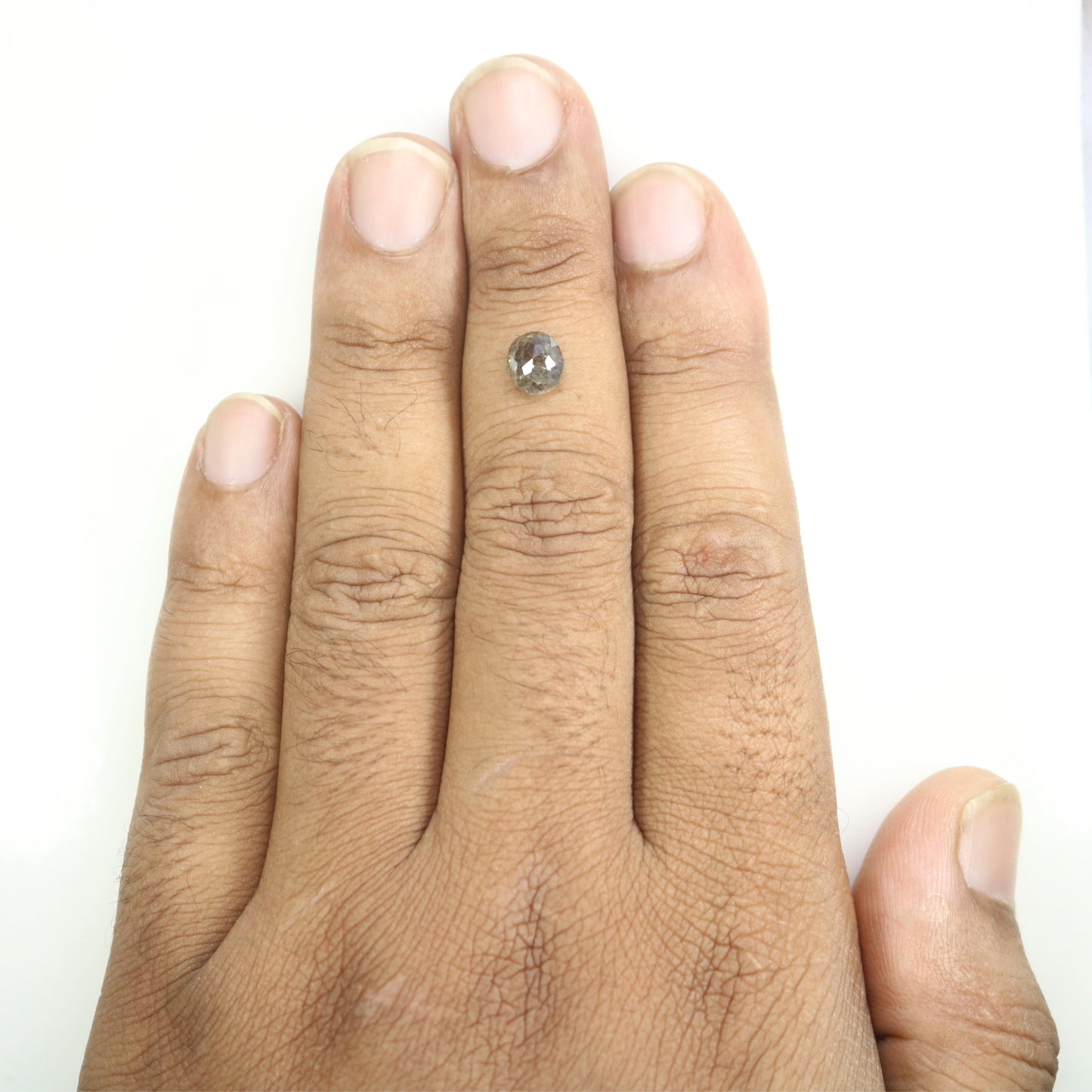 1.33 CT Oval Shape Salt And Pepper Rustic Diamond For Engagement Ring | Wedding Ring | Anniversary Gift - JayKrishna Diamond
